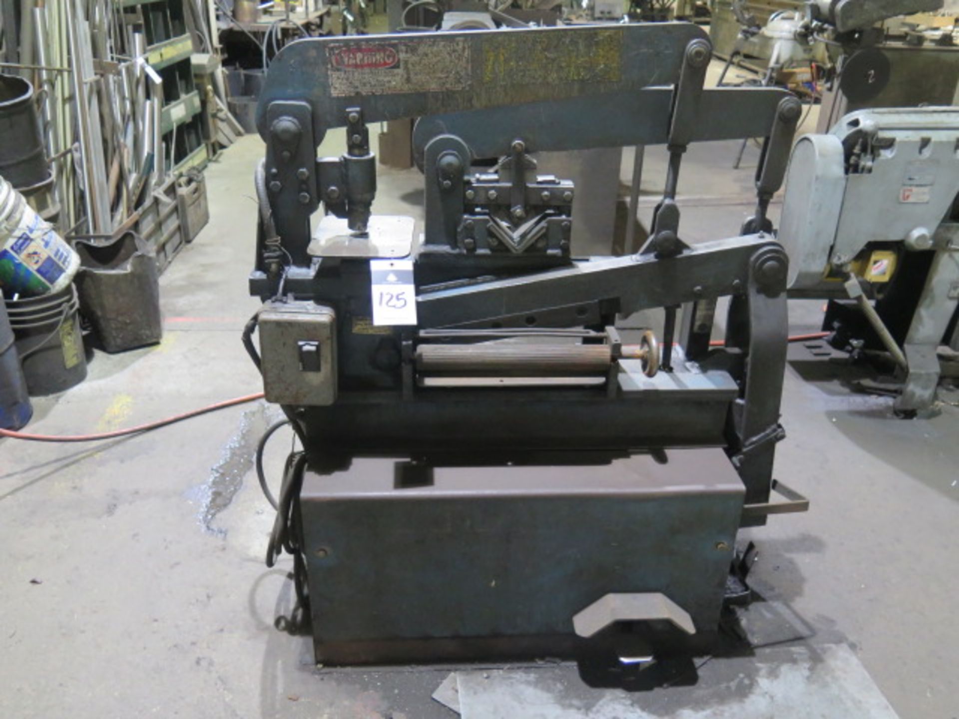 Scotchman mdl 314 “Dvorak” Hydraulic Iron Worker s/n 4205 w/ Punch, 3” x 3” Angle Shear, 14” Flat