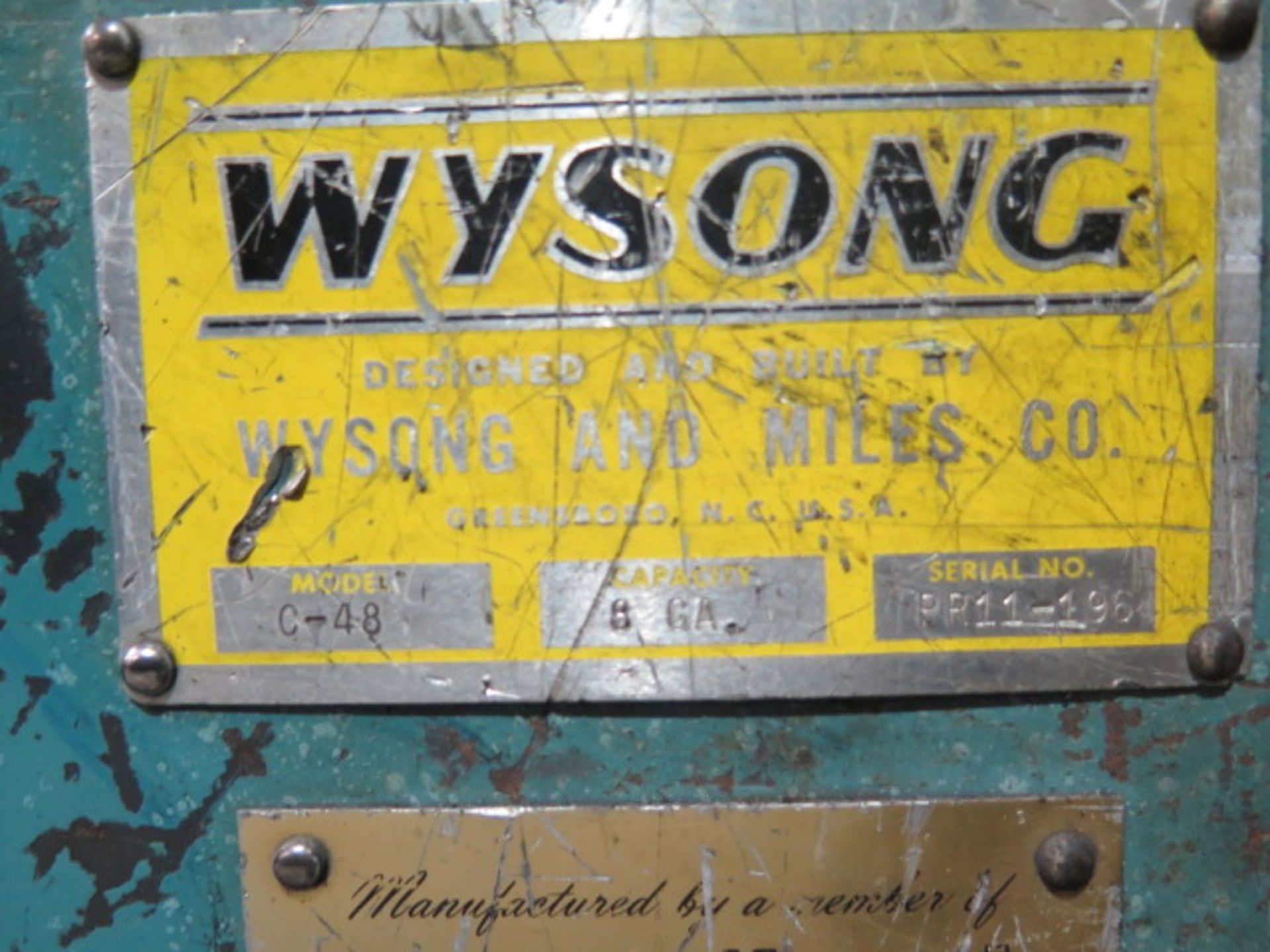 Wysong C-48 48” x 8GA Power Roll s/n PR11-196 w/ 5” Rolls - Image 8 of 8