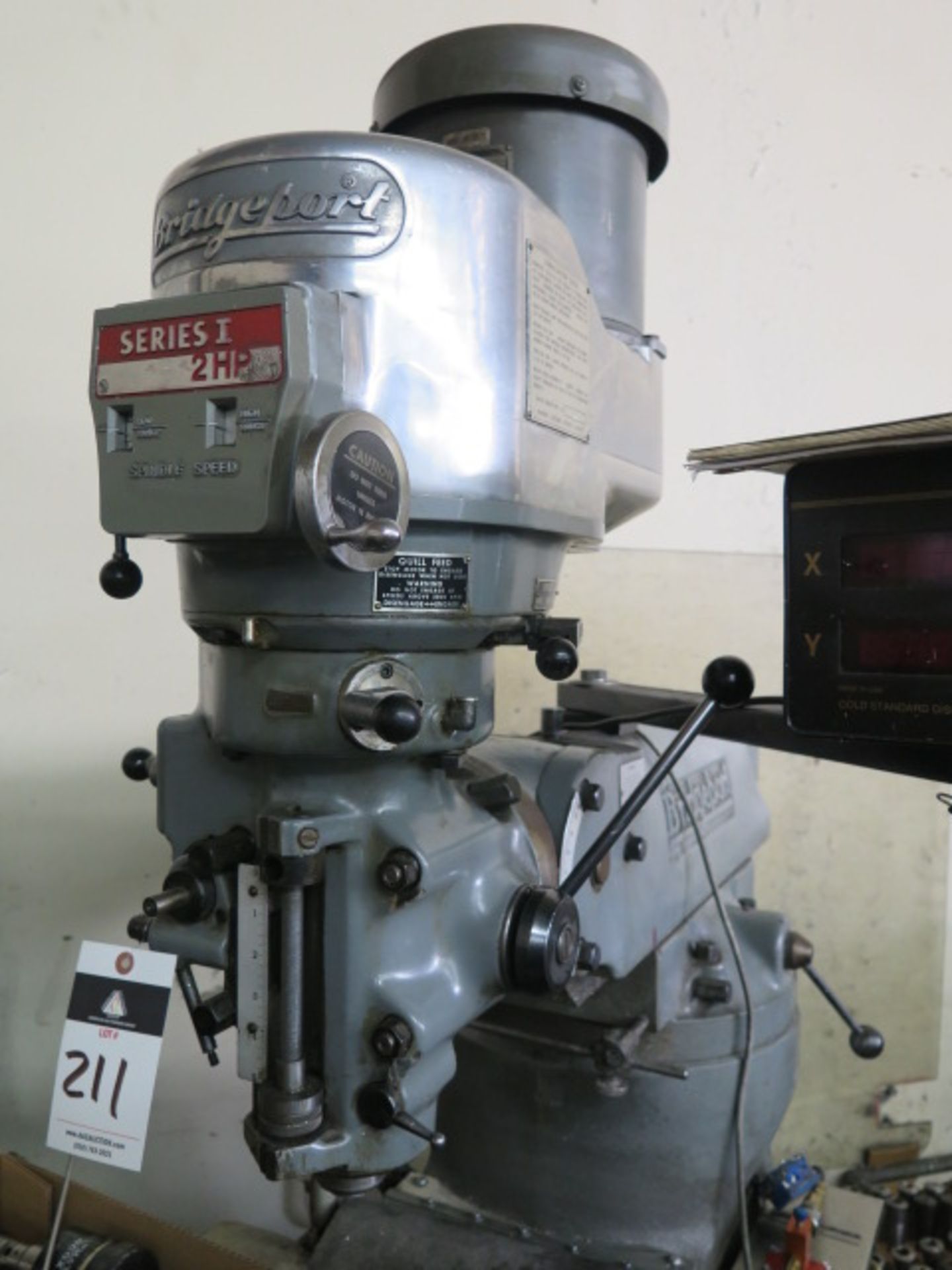 Bridgeport Series 1 – 2Hp Vertical Mill s/n 202571 w/ Sargon DRO, 60-4200 Dial Change RPM, Chrome - Image 4 of 11