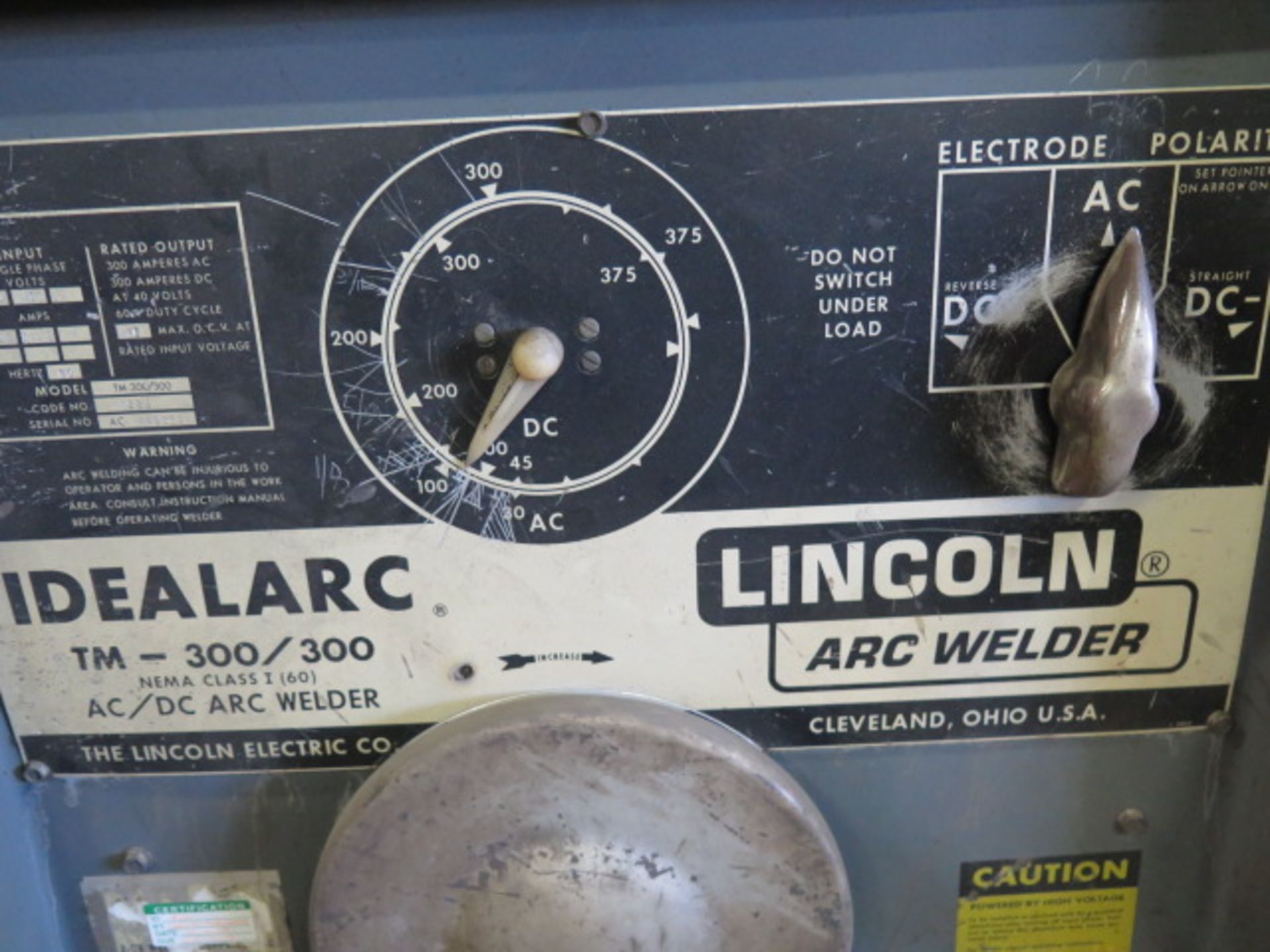 Lincoln Idealarc TM-300/300 AC/DC Arc Welding Power Source s/n AC-441862 - Image 4 of 4