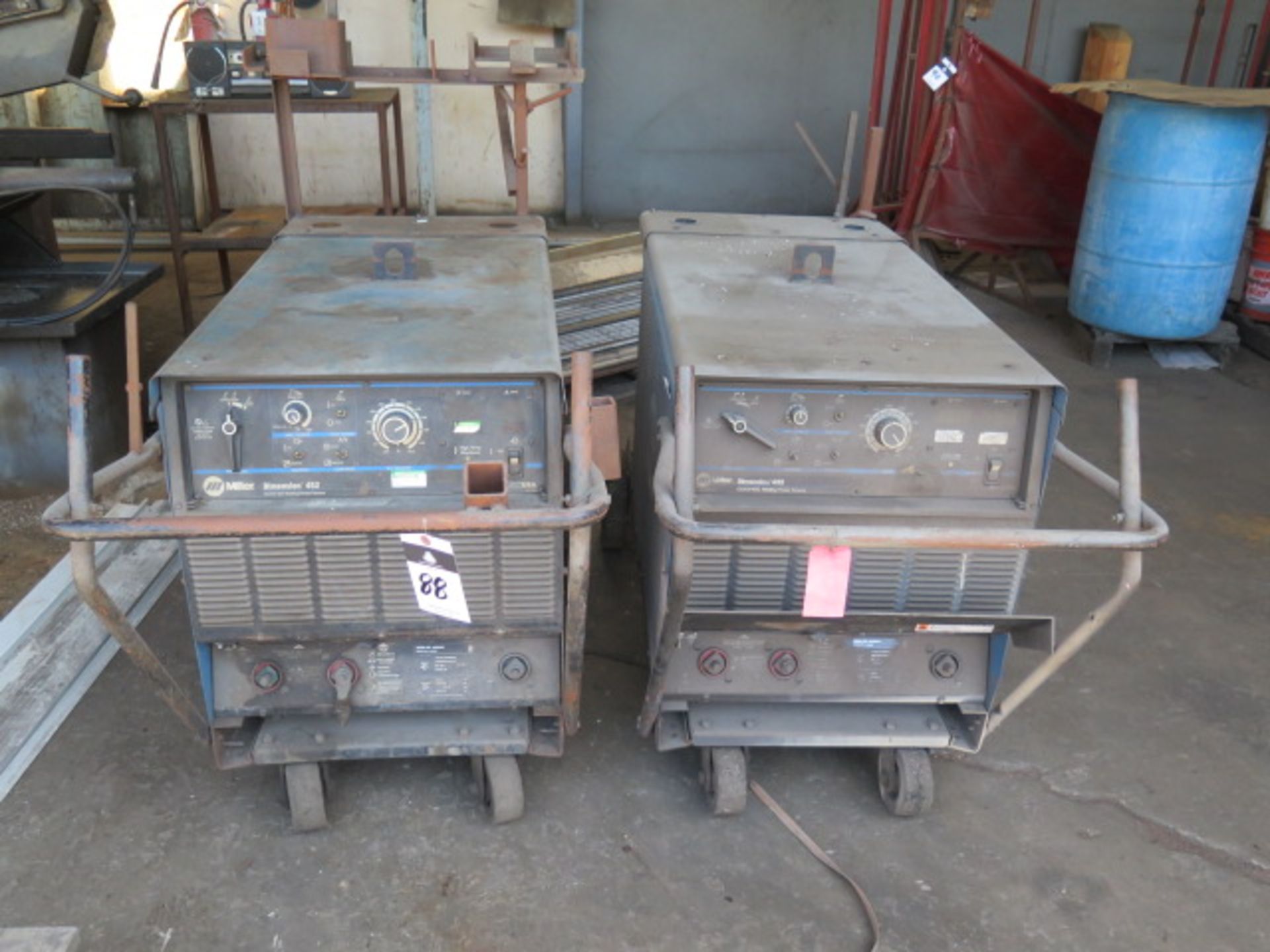 Miller Dimension 452 CC/CV-DC Arc Welding Power Sources (2) s/n’s KJ209486 and KH392331 (NEED WORK)