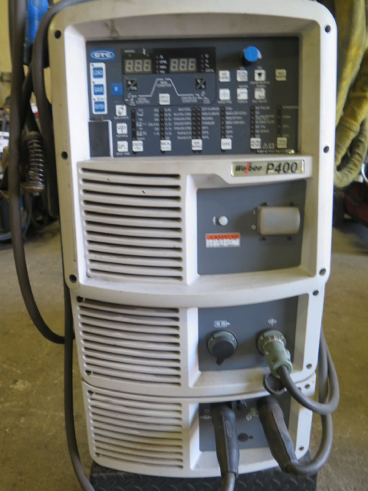 OTC Welbee P400 Inverter Arc Welding Power Source s/n P30141YPZ196171007 w/ OTC Wire Feeder, Cart - Image 4 of 7