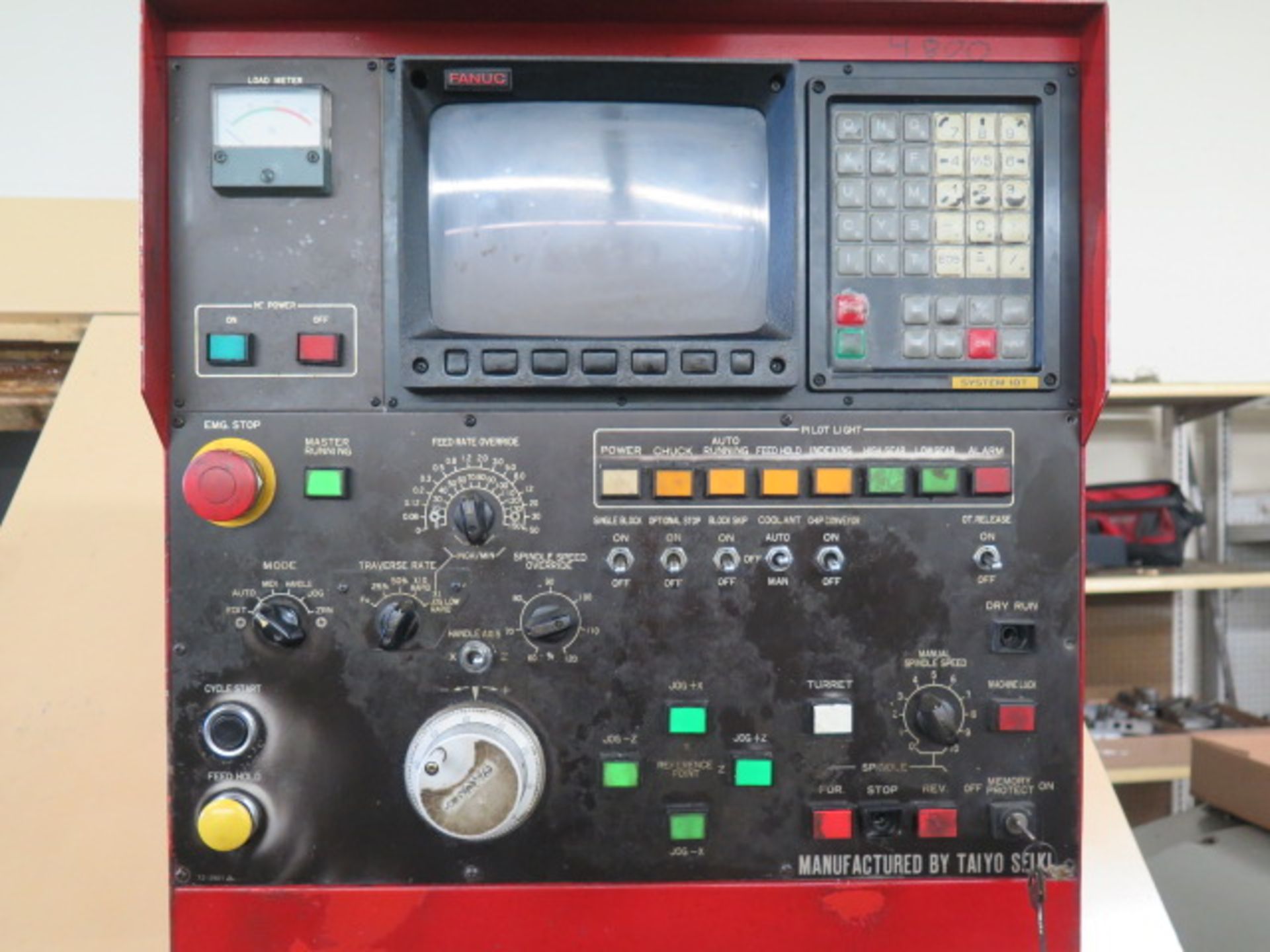 Taiyo Seiki TC-200 CNC Turning Center s/n TC-106 w/ Fanuc System 10T Controls, 12-Station Turret, - Image 4 of 11