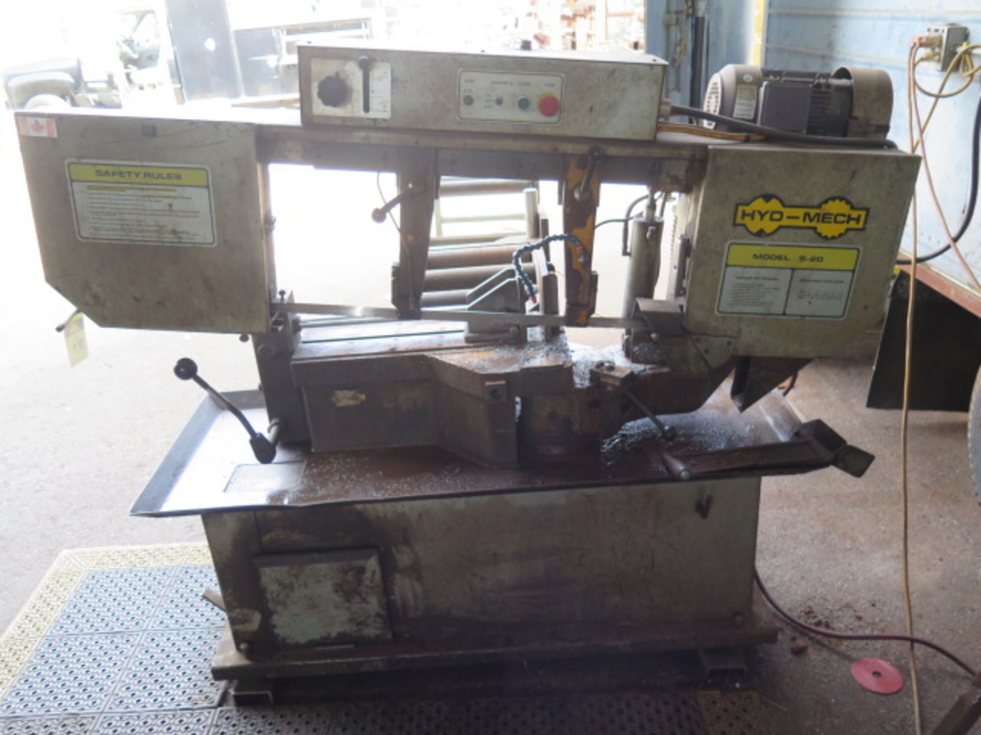 Hyd-Mech S-20 12” Horizontal Miter Band Saw s/n 20191771 w/ Manual Clamping, Coolant, Conveyor - Image 2 of 7