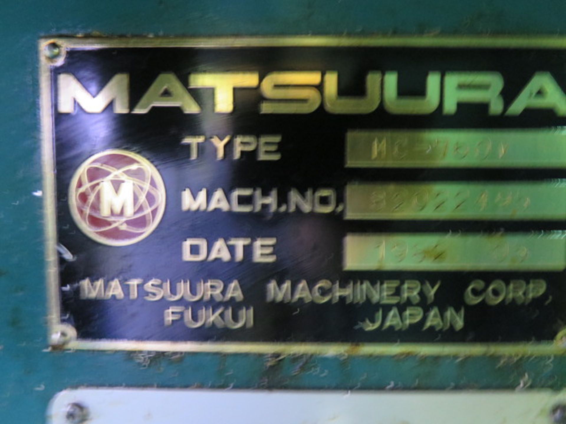 Matsuura MC-760V 4-Axis CNC Vertical Machining Center w/ Yasnac M5G Controls, 25-Station ATC, BT- - Image 12 of 12