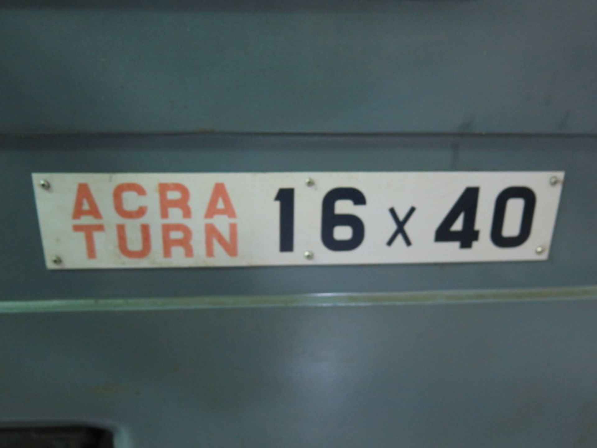Acra Turn 16x40 16” x 40” Geared Head Lathe s/n 5010 w/ Sony DRO, 23-1800 RPM, Inch/mm Threading, - Image 11 of 11