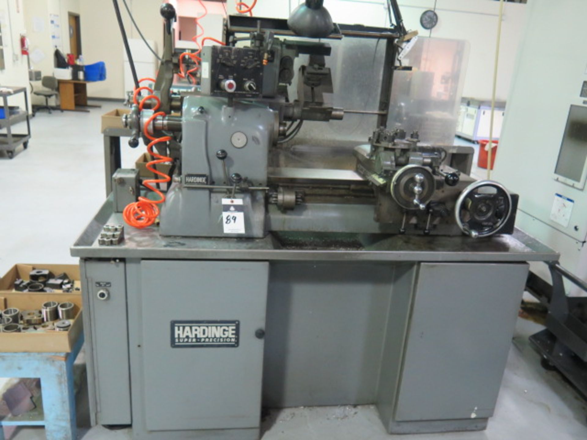 Hardinge HC Hand Chucker s/n HC-6914-T w/ Threading Attachment, Chasers and Followers, 125-3000 RPM,