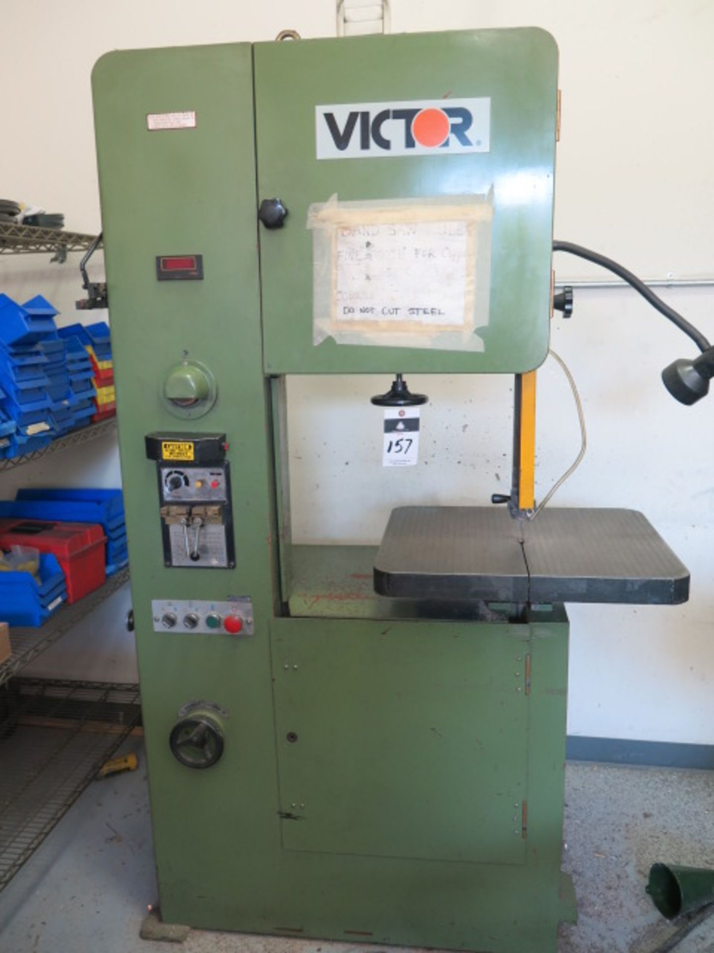 Victor DCM-5 20” Vertical Band Saw s/n V50438 w/ Blade Welder, Dial FPM, Digital Speed Indicator, 19