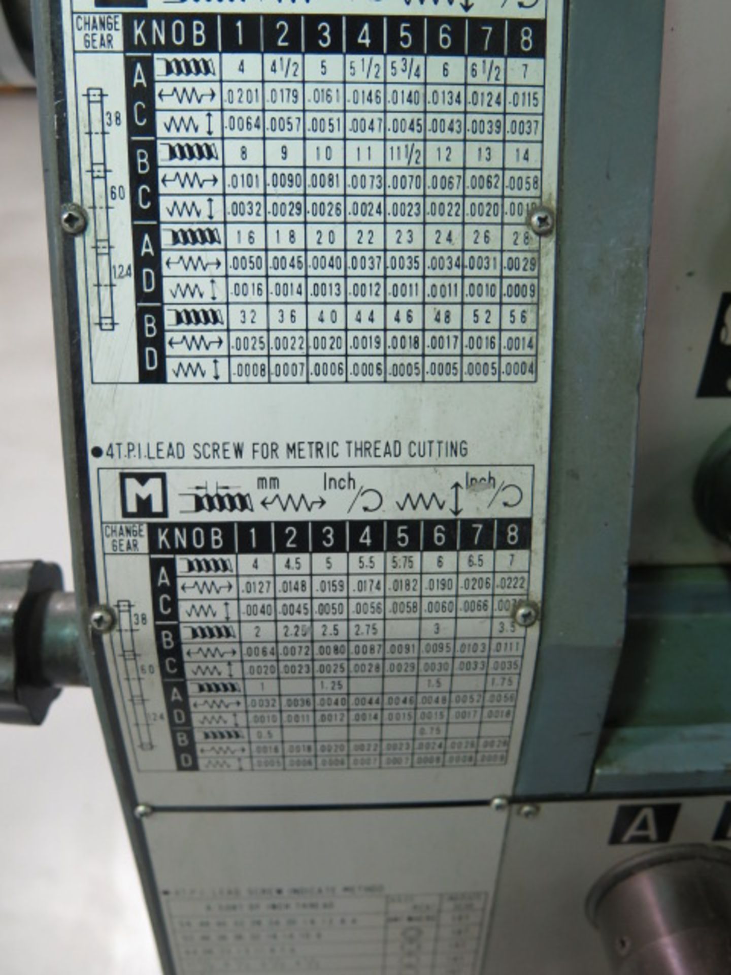 Acra Turn 16x40 16” x 40” Geared Head Lathe s/n 5010 w/ Sony DRO, 23-1800 RPM, Inch/mm Threading, - Image 8 of 11