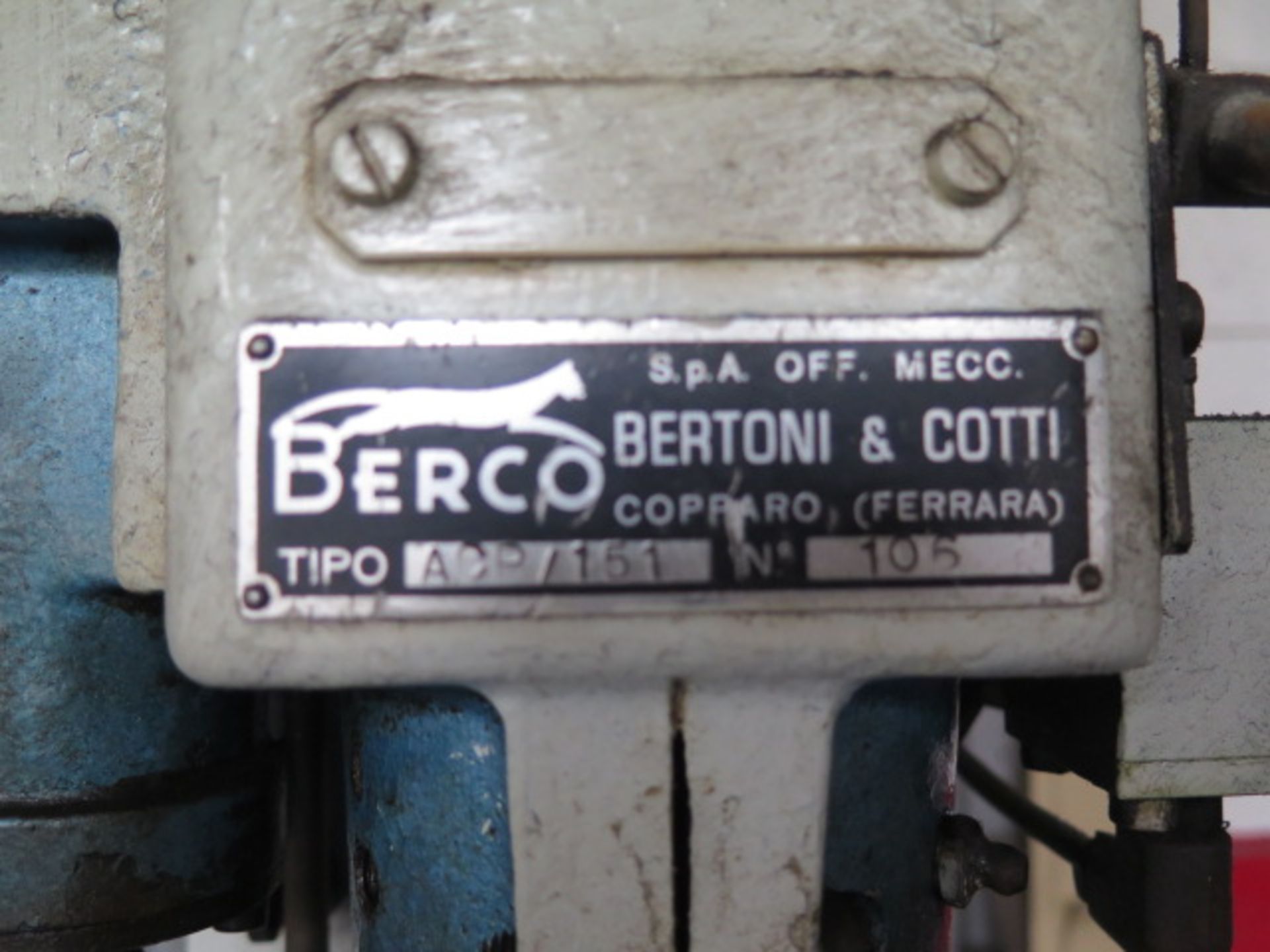 Berco / Bertoni & Cotti Type ACP-151 Cylinder Boring Machine s/n 106 w/ Acces - Image 9 of 10