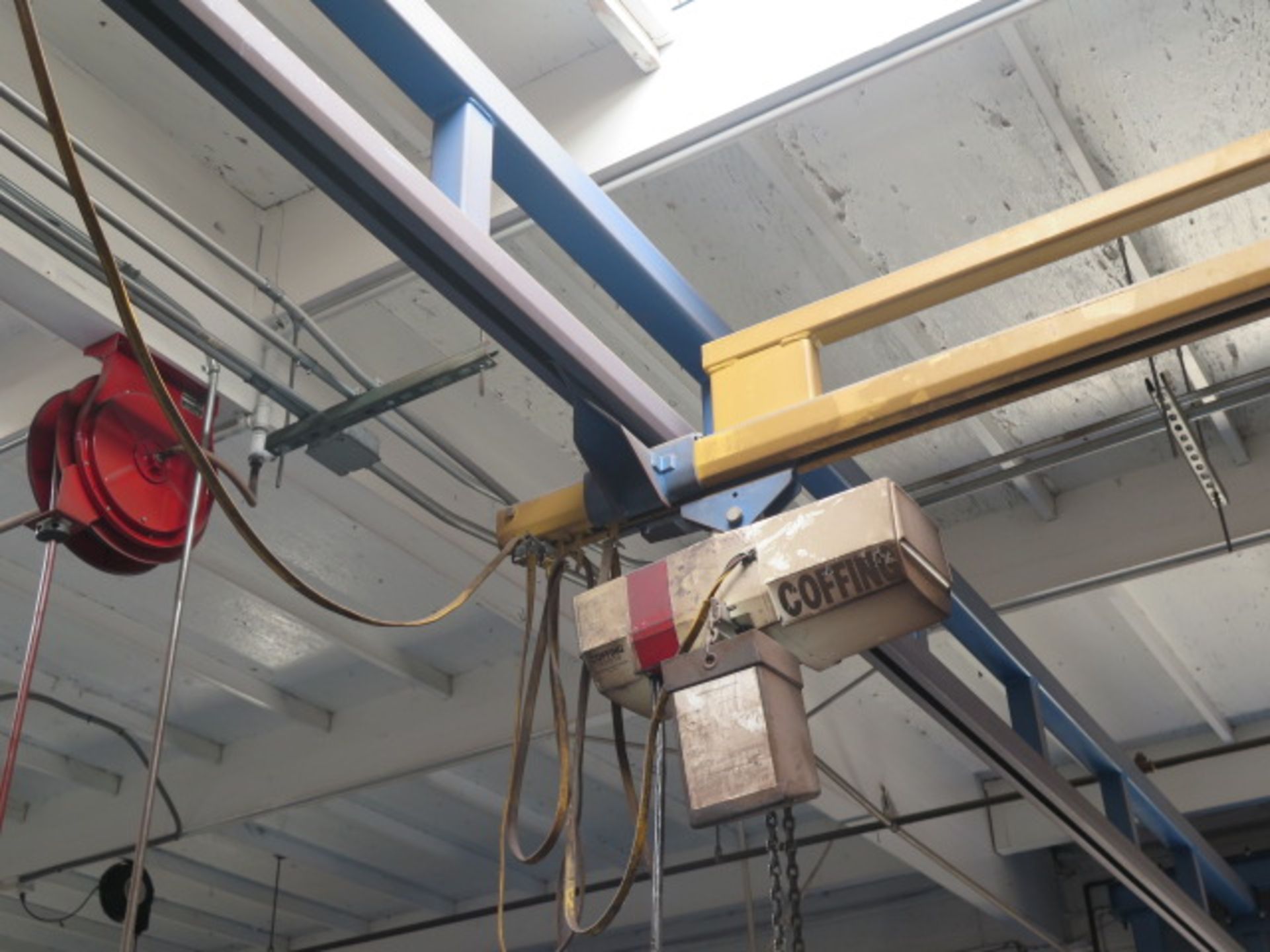 Gorbel 1 Ton 4-Post Gantry System w/ Coffing 1 Ton Electric Hoist, Approx 22’ Span x 33’ - Image 4 of 9