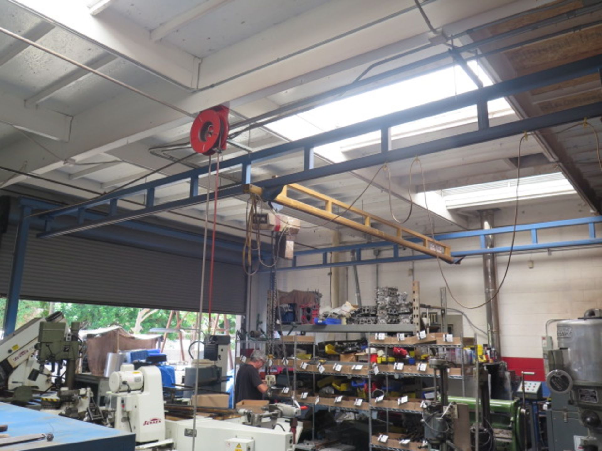 Gorbel 1 Ton 4-Post Gantry System w/ Coffing 1 Ton Electric Hoist, Approx 22’ Span x 33’ - Image 2 of 9