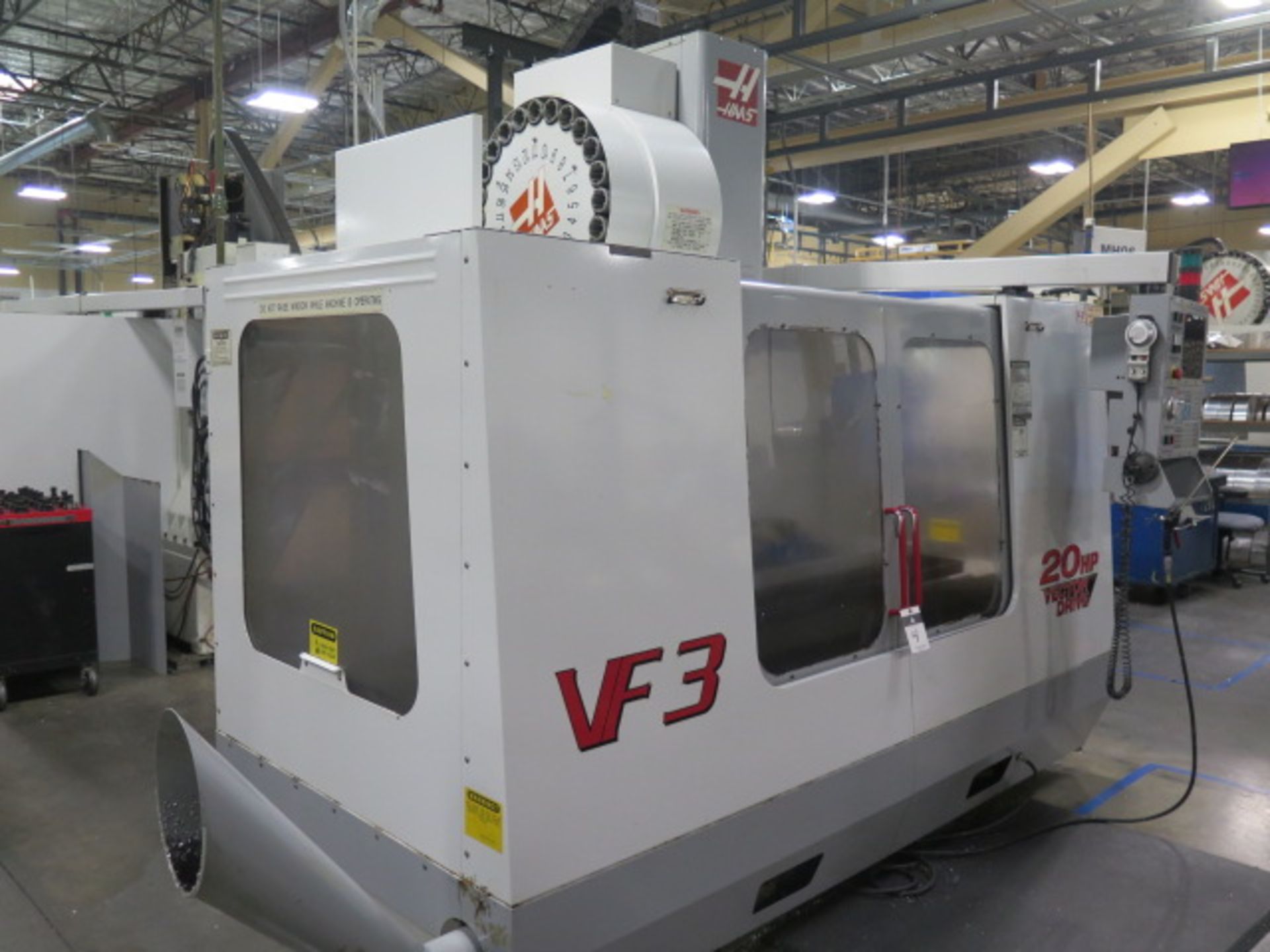 2000 Haas VF-3 4-Axis CNC Vertical Machining Center s/n 21059 w/ Haas Controls, 24-Station Side Mou - Bild 3 aus 19