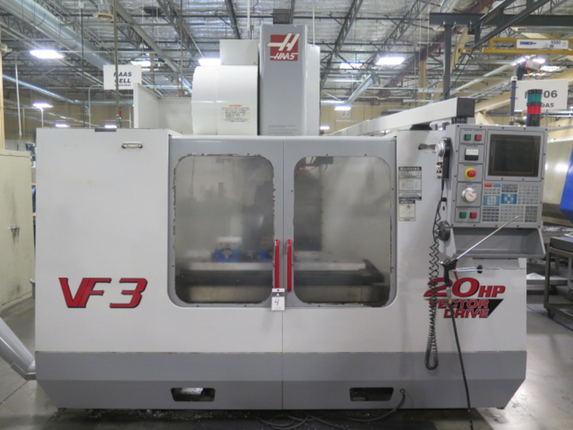 2000 Haas VF-3 4-Axis CNC Vertical Machining Center s/n 21059 w/ Haas Controls, 24-Station Side Mou