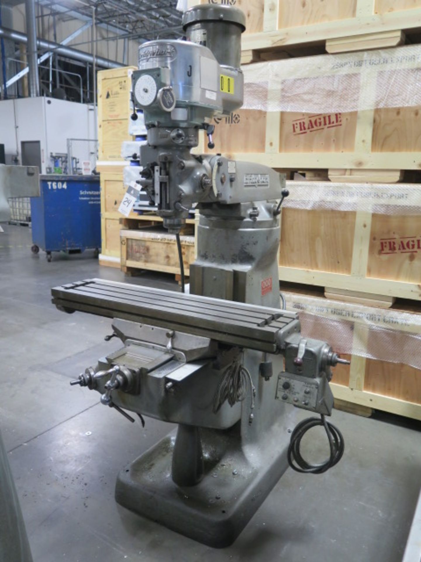 Bridgeport Vertical Mill s/n 176106 w/ 2Hp Motor, 60-4200 Dial Change RPM, Chrome Ways, Power Feed - Image 2 of 11