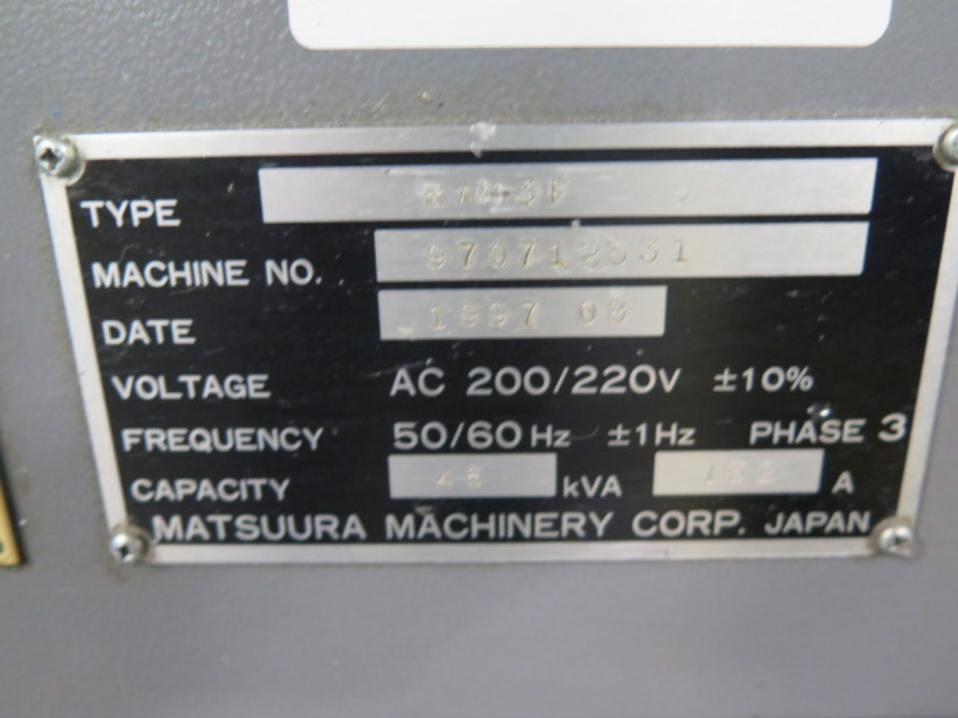 1997 Matsuura RA-IV F 2-Pallet CNC Vertical Machining Center s/n 970712531 (HAS “Y” AXIS PROBLEM) w - Image 24 of 24