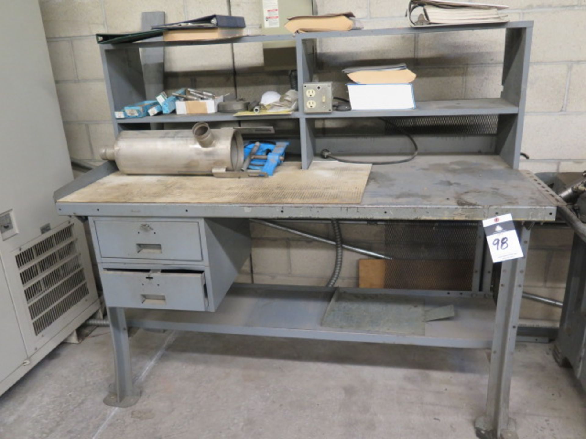 Steel Work Bench w/ Misc