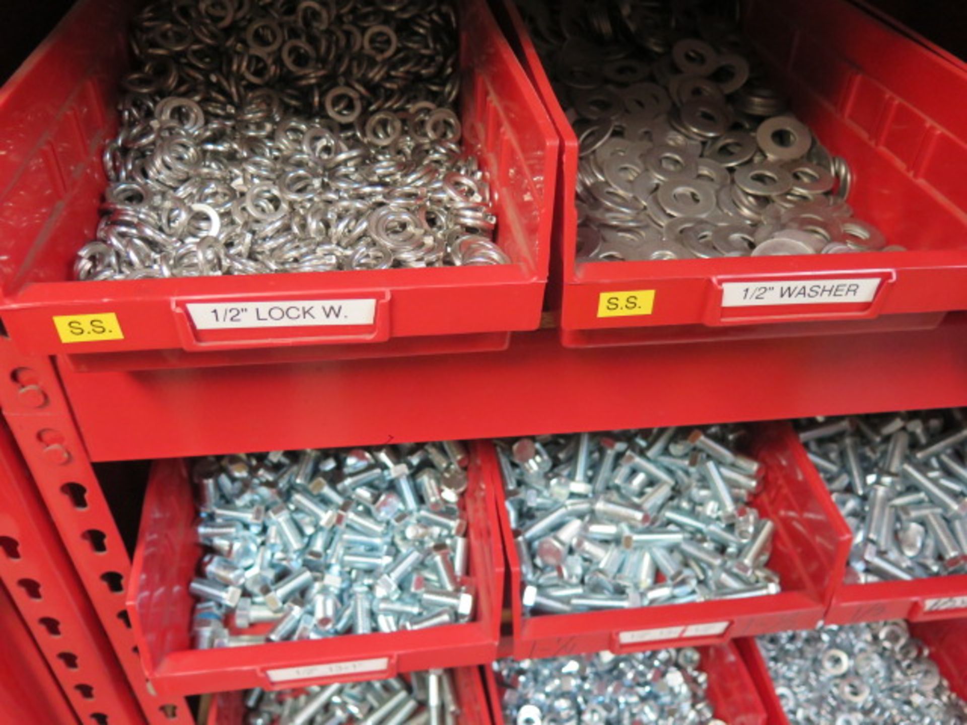 Large Quantity of Stainless Steel, Zink, Nylon Hardware and Anchor Bolts w/ Storage Bins and - Image 10 of 13
