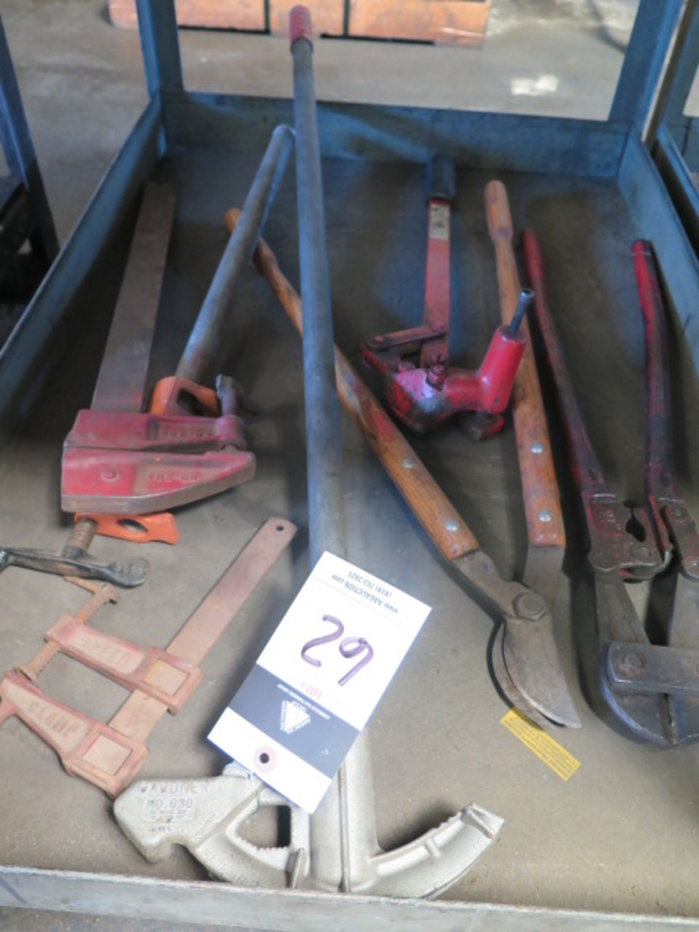 Bolt Cutter, Bar Clamps, Tube Bender and Drum Opener