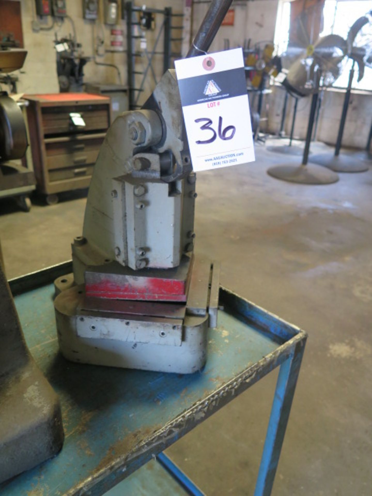 6” x 6” Hand Notcher and Famco 3R Arbor Press (BROKEN HAND WHEEL) - Image 2 of 6