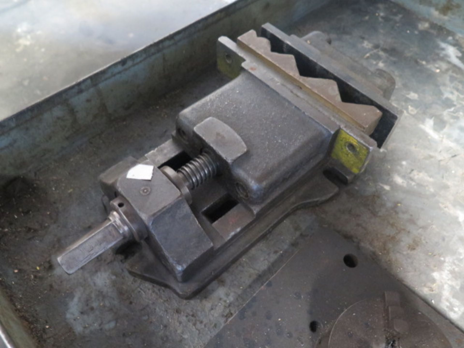 Machine Vises (3) and 4" 3-Jaw Chuck w/ Mounting Base. - Image 2 of 4