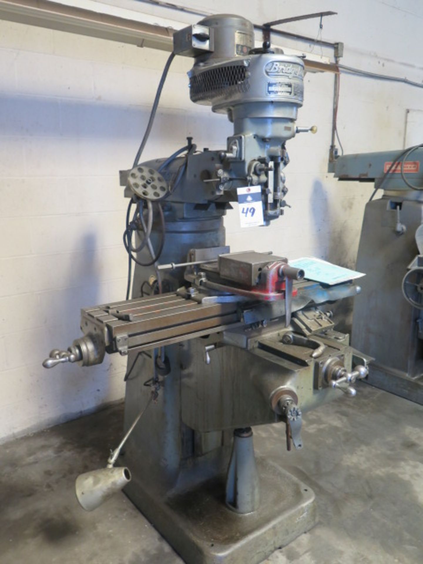 Bridgeport Vertical Mill s/n 147561 w/ 1Hp Motor, 80-2720 RPM, 9” x 42” Table, Bridgeport 6” Machine - Image 2 of 8