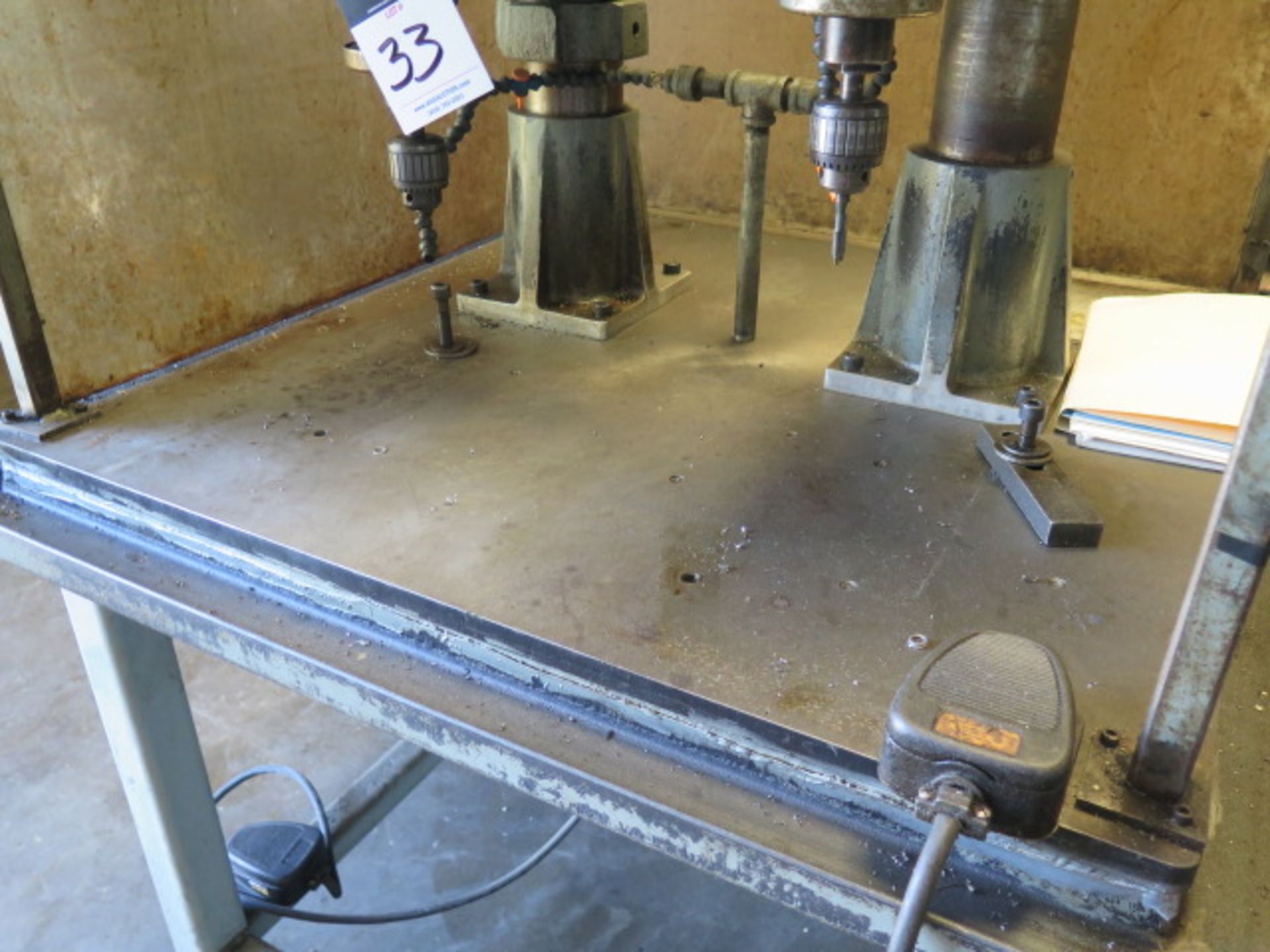 Dumore 2-Head Automatic Drilling/Tapping Machine w/ Dumore Pneumatic Heads, 17” x 36” Table - Image 6 of 6