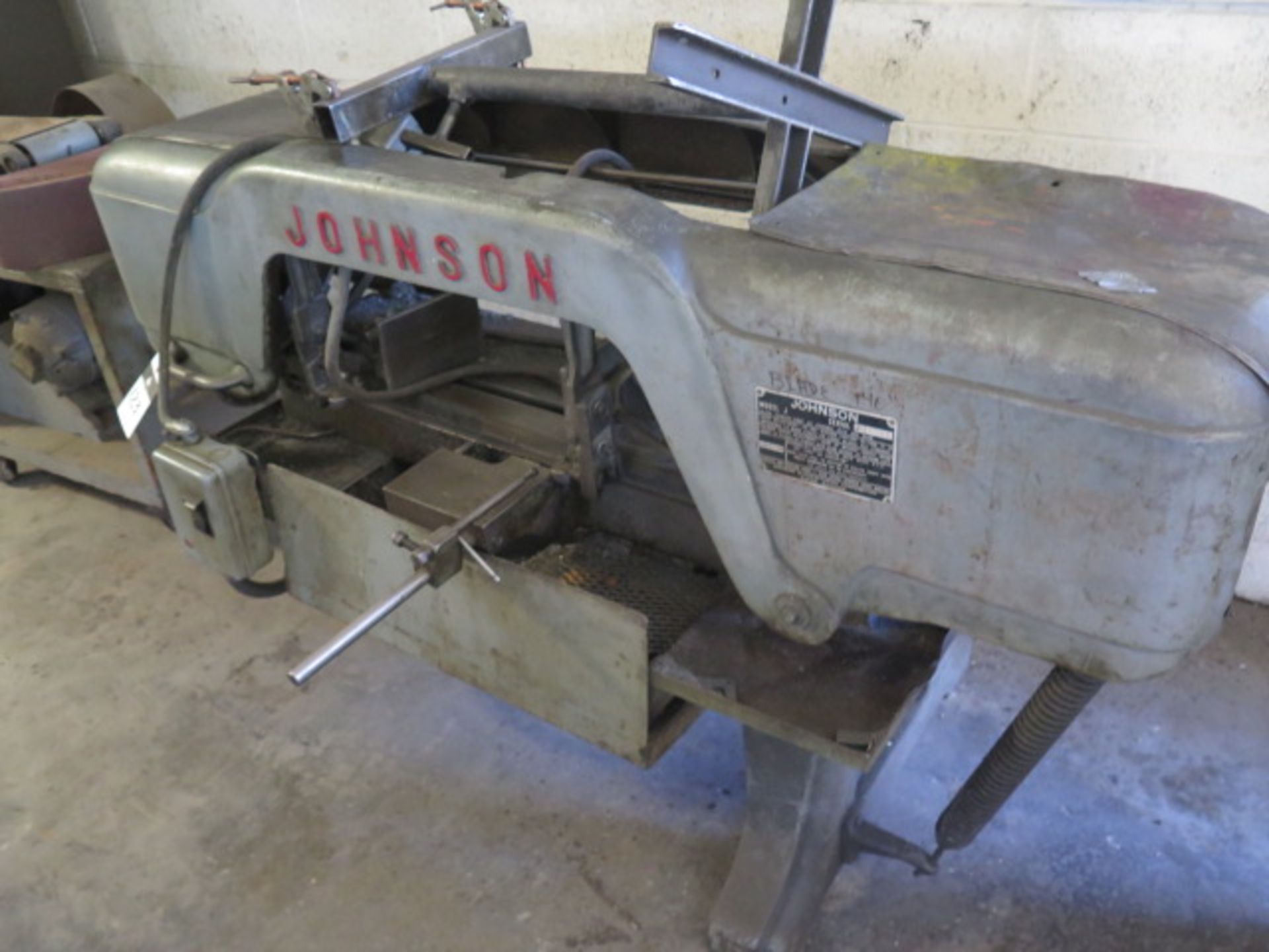 Johnson mdl. J 10” Horizontal Band Saw s/n J-16664 w/ Manual Clamping, Work Stop, Coolant - Image 2 of 5