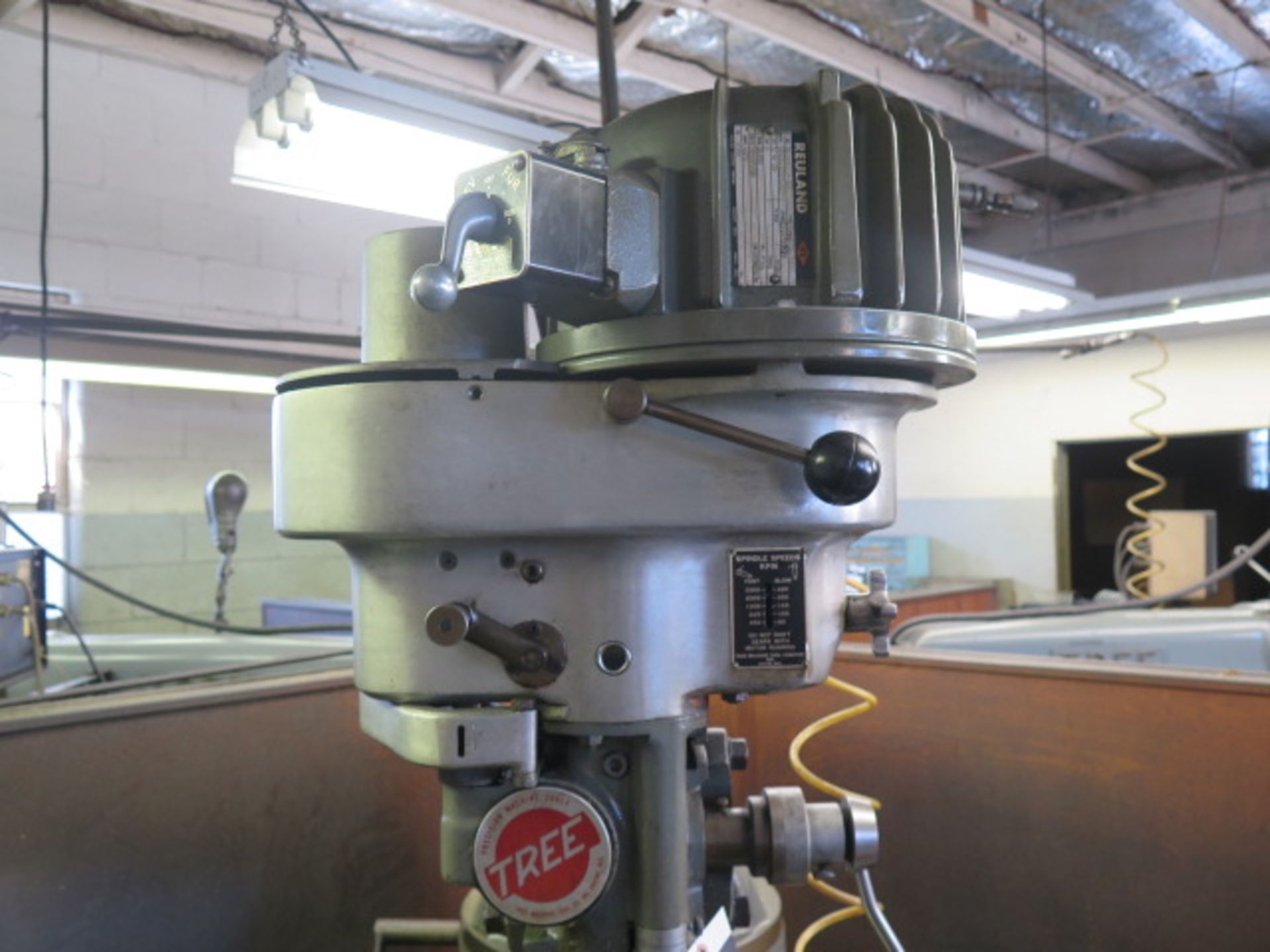 Tree 2UVRC Vertical Mill w/ 2Hp Motor, 60-3300 Dial Change RPM, Colleted Spindle, Power “X” and Knee - Image 3 of 7