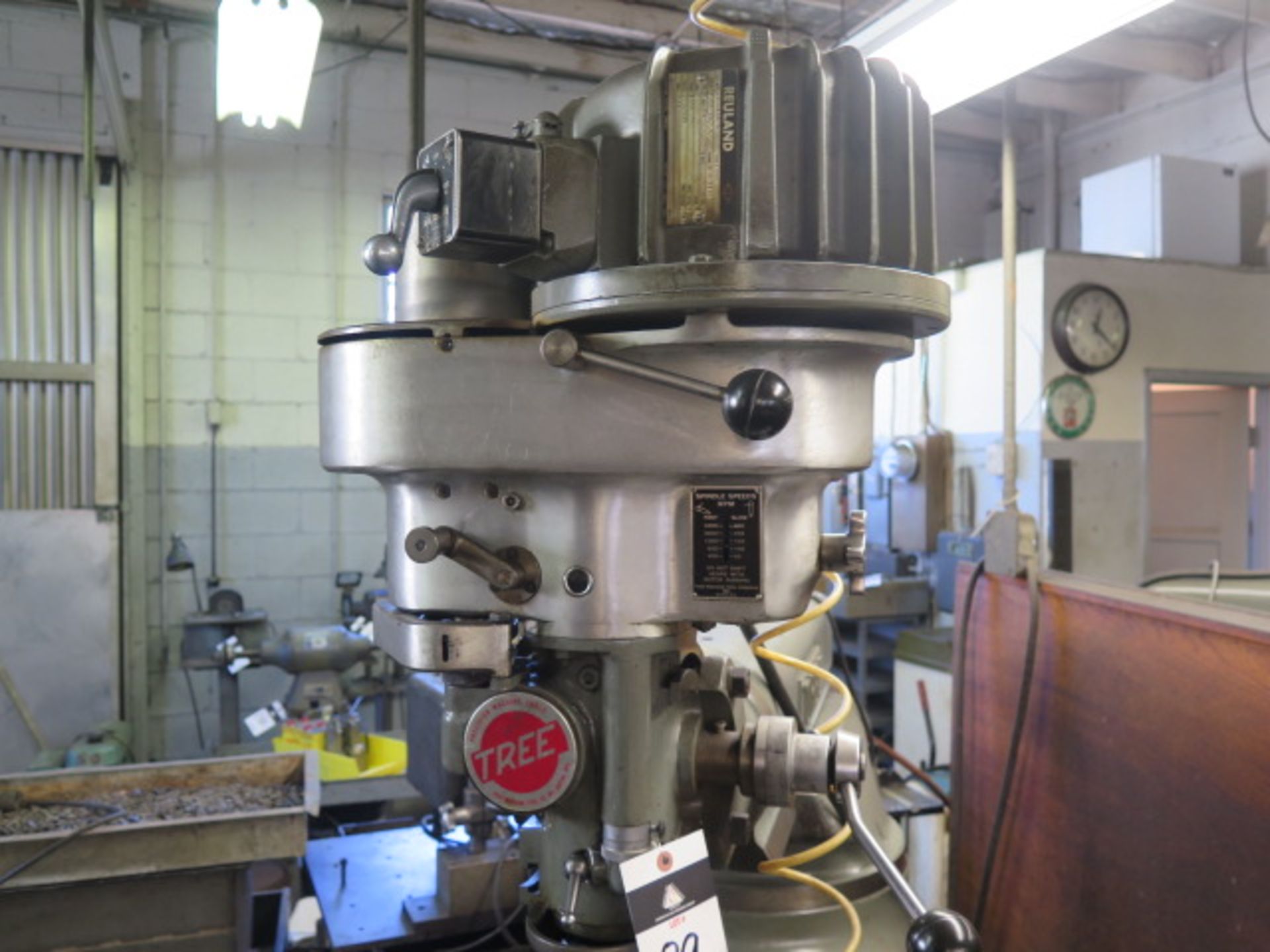 Tree 2UVRC Vertical Mill w/ 2Hp Motor, 60-3300 Dial Change RPM, Colleted Spindle, Power “X” and Knee - Image 3 of 7