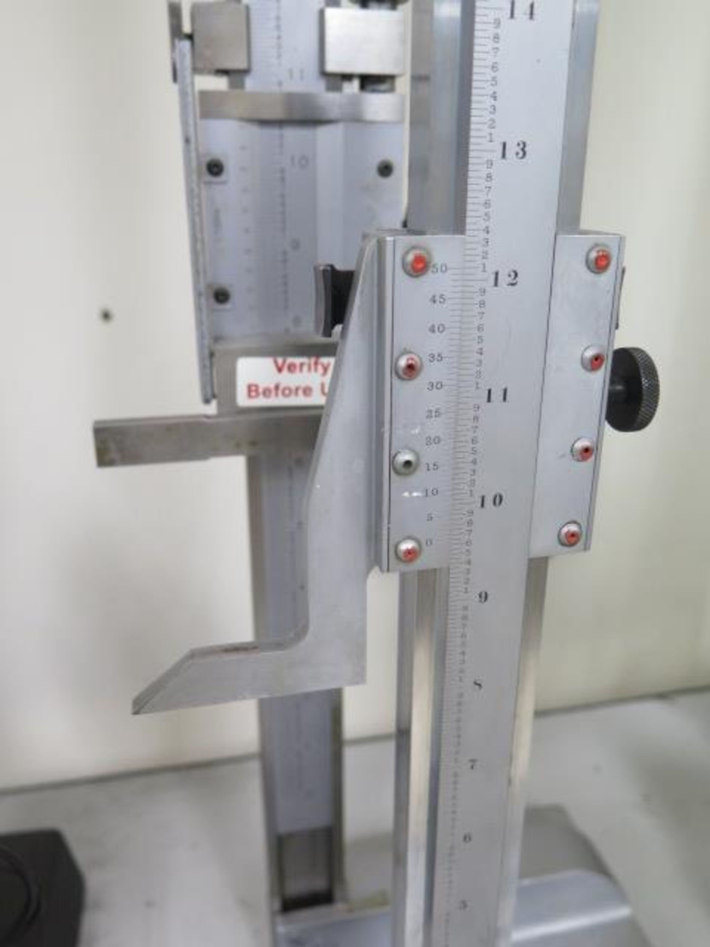 Mitutoyo 16" Vernier Height and Starrett 14" Vernier Height Gage - Image 2 of 3