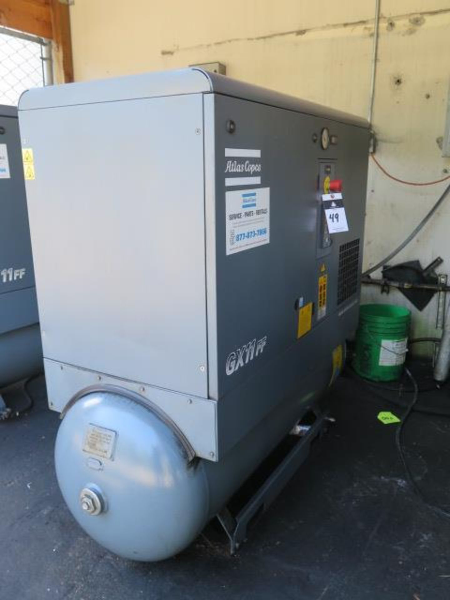 2010 Atlas Copco GX IIFF 15Hp Rotary Air Compressor s/n CAI411662 w/ 51.7 CFM @ 129 PSIG, 60