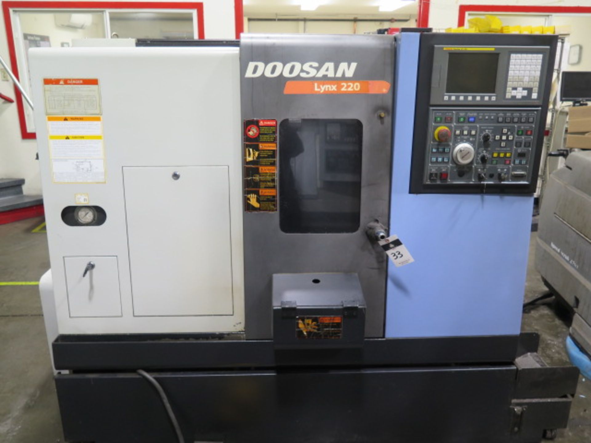 2007 Doosan Lynx 220 CNC Turning Center s/n L2202077 w/ Fanuc Series 0i-TC Controls, Tool Presetter,