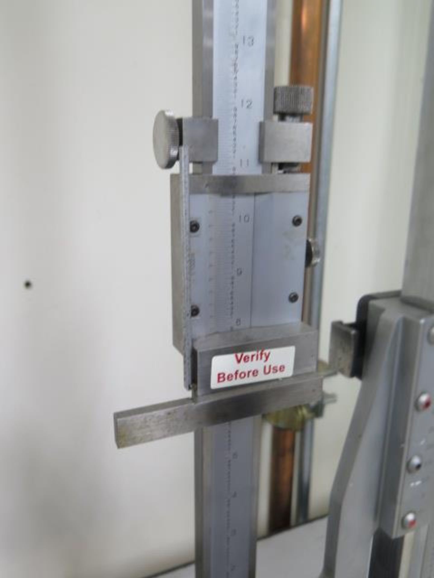 Mitutoyo 16" Vernier Height and Starrett 14" Vernier Height Gage - Image 3 of 3