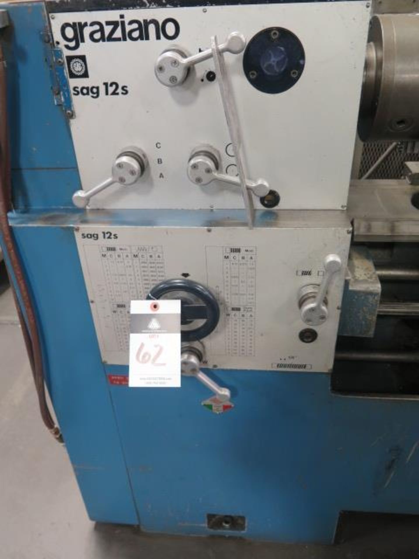 Graziano SAG-12S 12” x 32” Gap Bed Lathe s/n SAG-12-110224 w/ Adjustable RPM, Inch/mm Threading, - Image 4 of 12