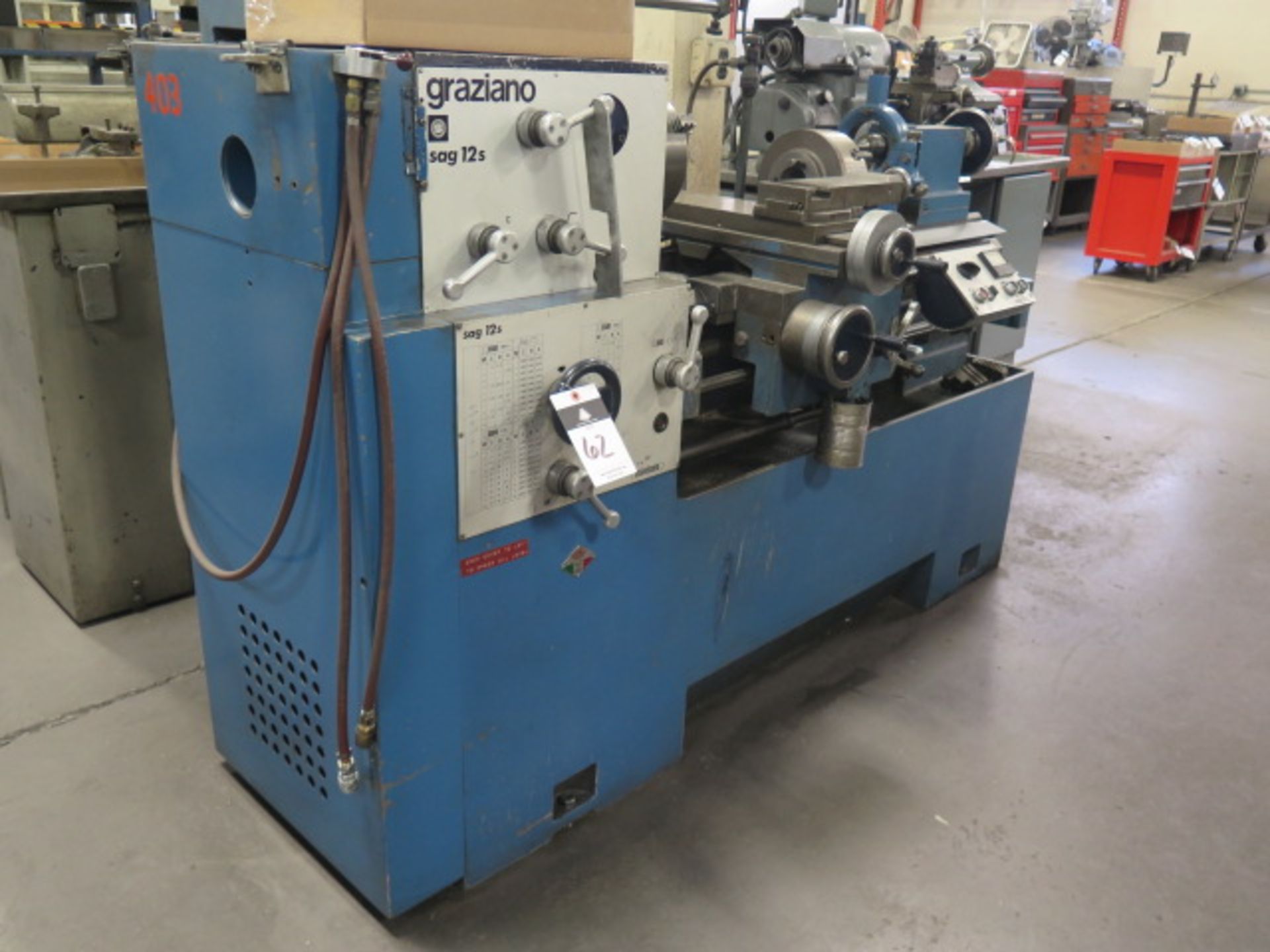 Graziano SAG-12S 12” x 32” Gap Bed Lathe s/n SAG-12-110224 w/ Adjustable RPM, Inch/mm Threading, - Image 2 of 12