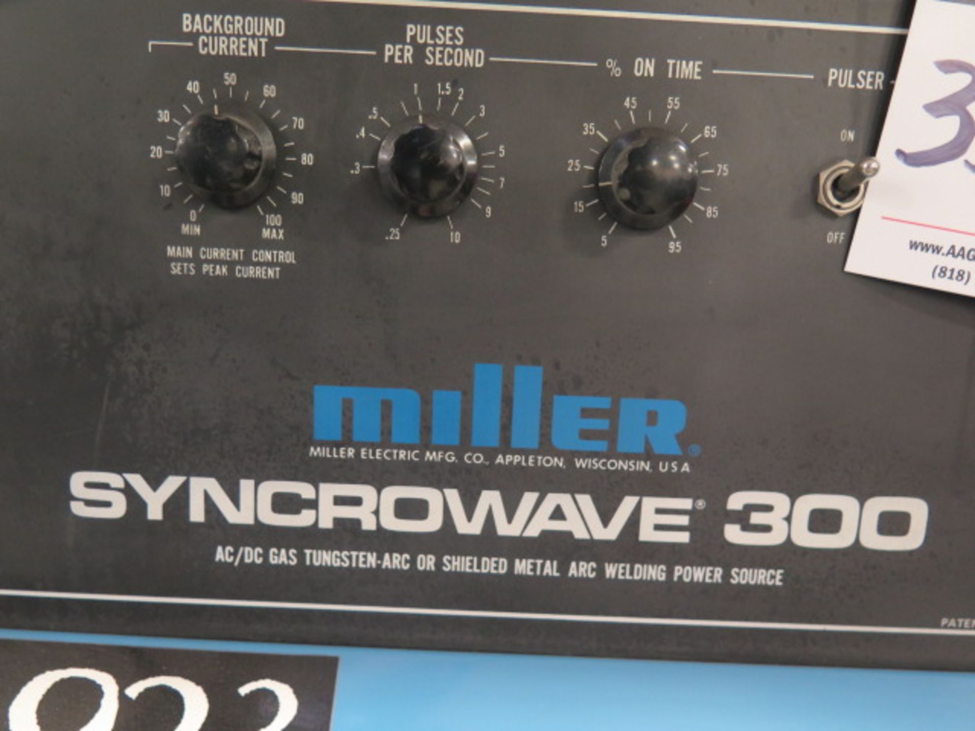 Miller Syncrowave 300 AC/DC Arc Welding Power Source s/n JF916464 w/ Miller Coolmate-3 Cooler - Image 6 of 6