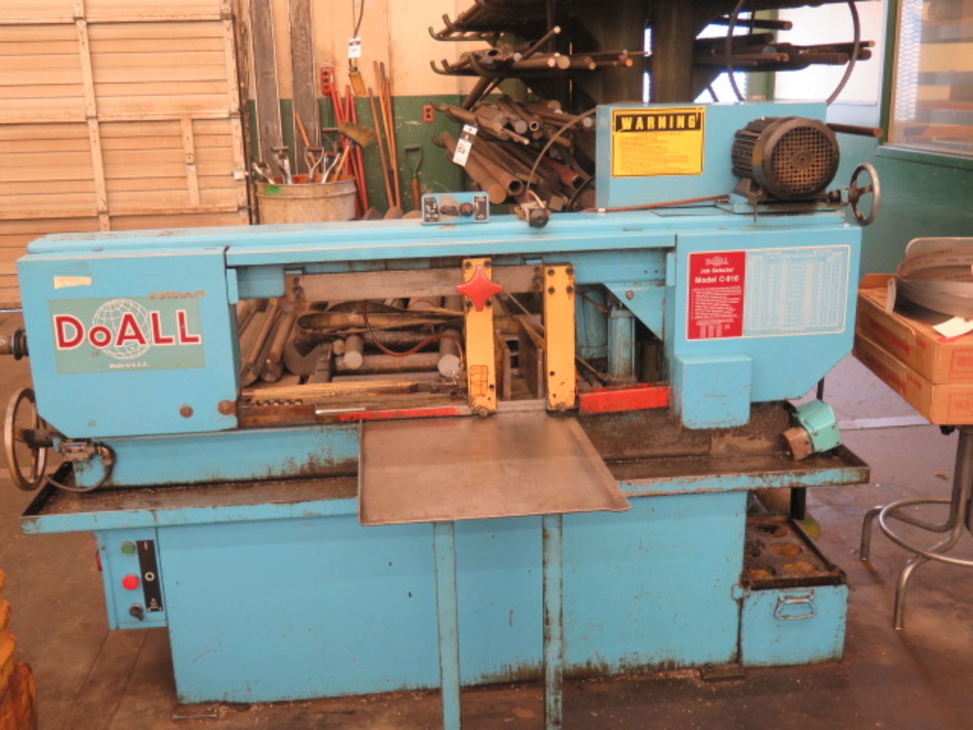 DoAll C-916M 9” Horizontal Band Saw s/n 470-911280 w/ DoAll Controls, Manual Clamping, Coolant,