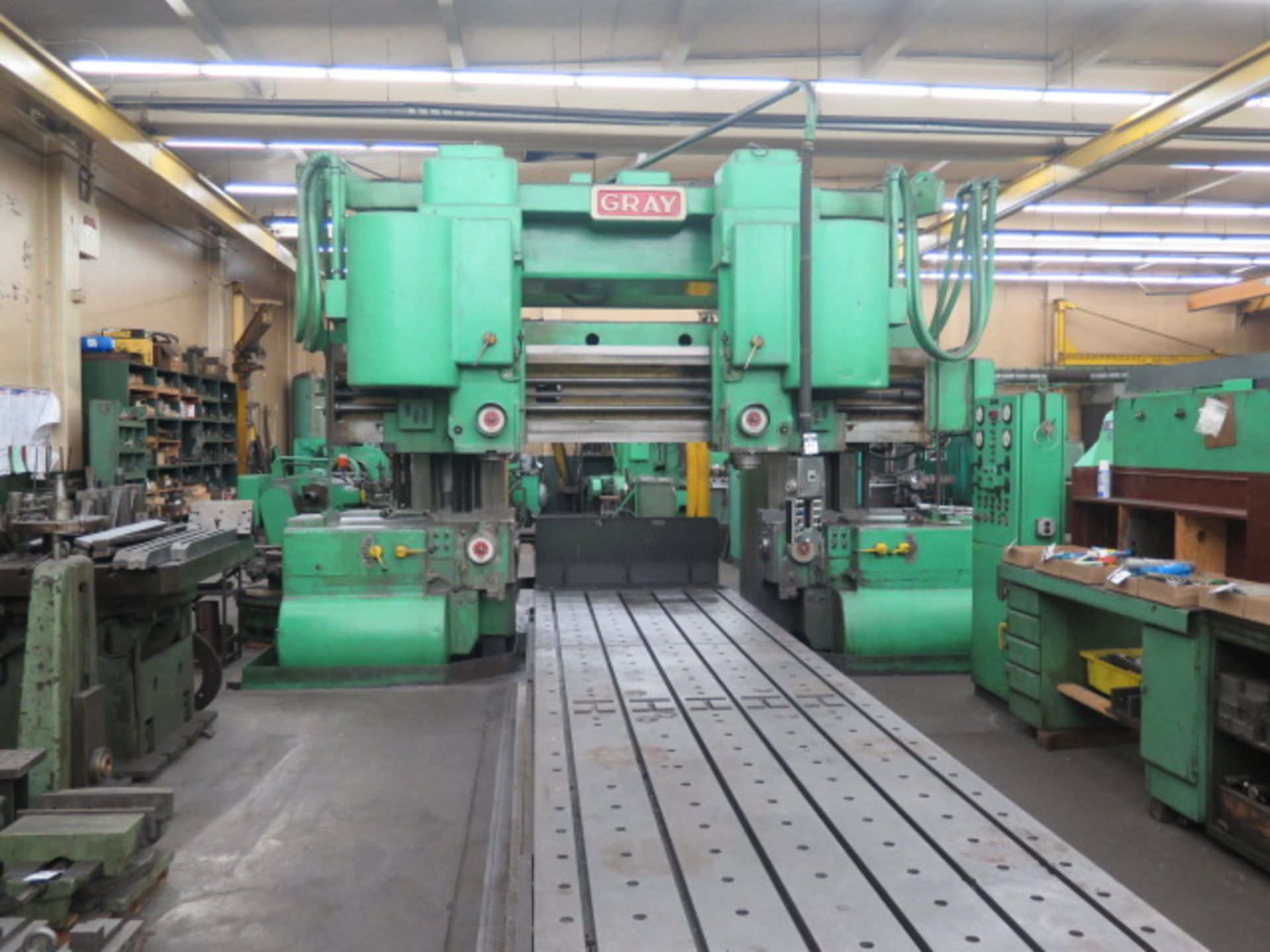 G.A.Gray Vertical Planer Mill w/ Gray Controls, (2) Vertical Milling Heads, (2) Horizontal Milling