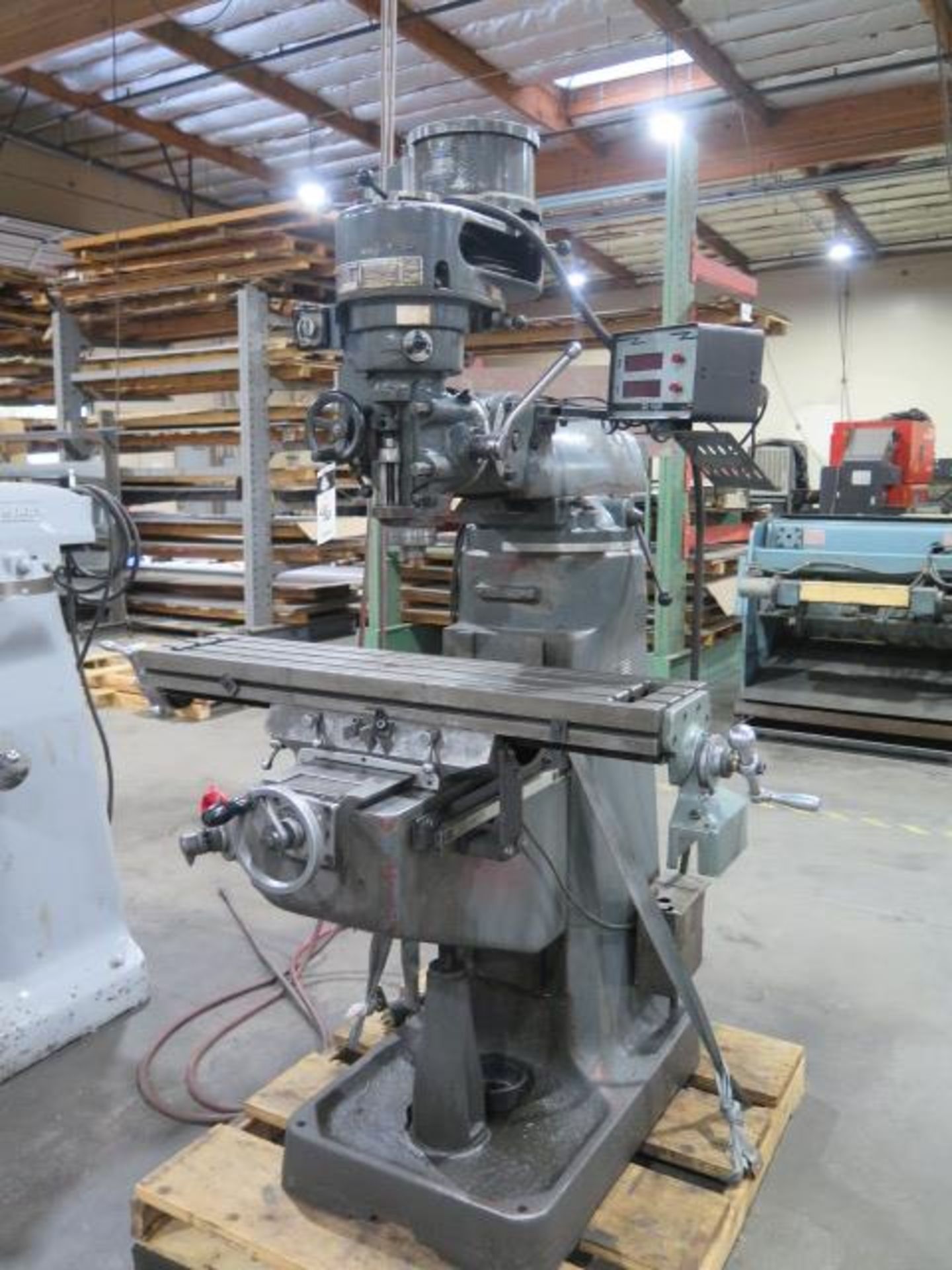 Import mdl. 2S Vertical Mill s/n 1605 w/ Rutland DRO, 80-5440 RPM, 16-Speeds, Chrome Ways, 9” x - Image 2 of 7