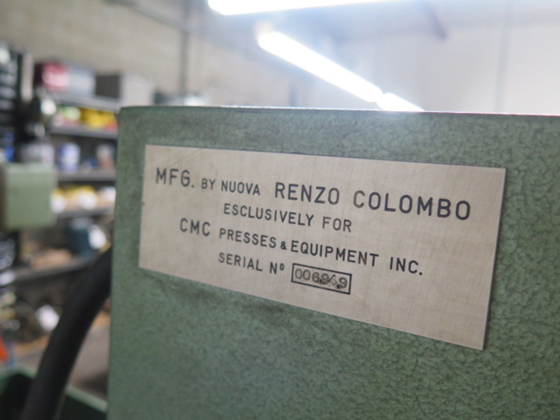 Renzo Colombo 40 Ton 4-Post Hydraulic Coining Press s/n 006949 w/ 11 ¾” x 17” Bolster Area, 9 3/8” x - Image 13 of 13