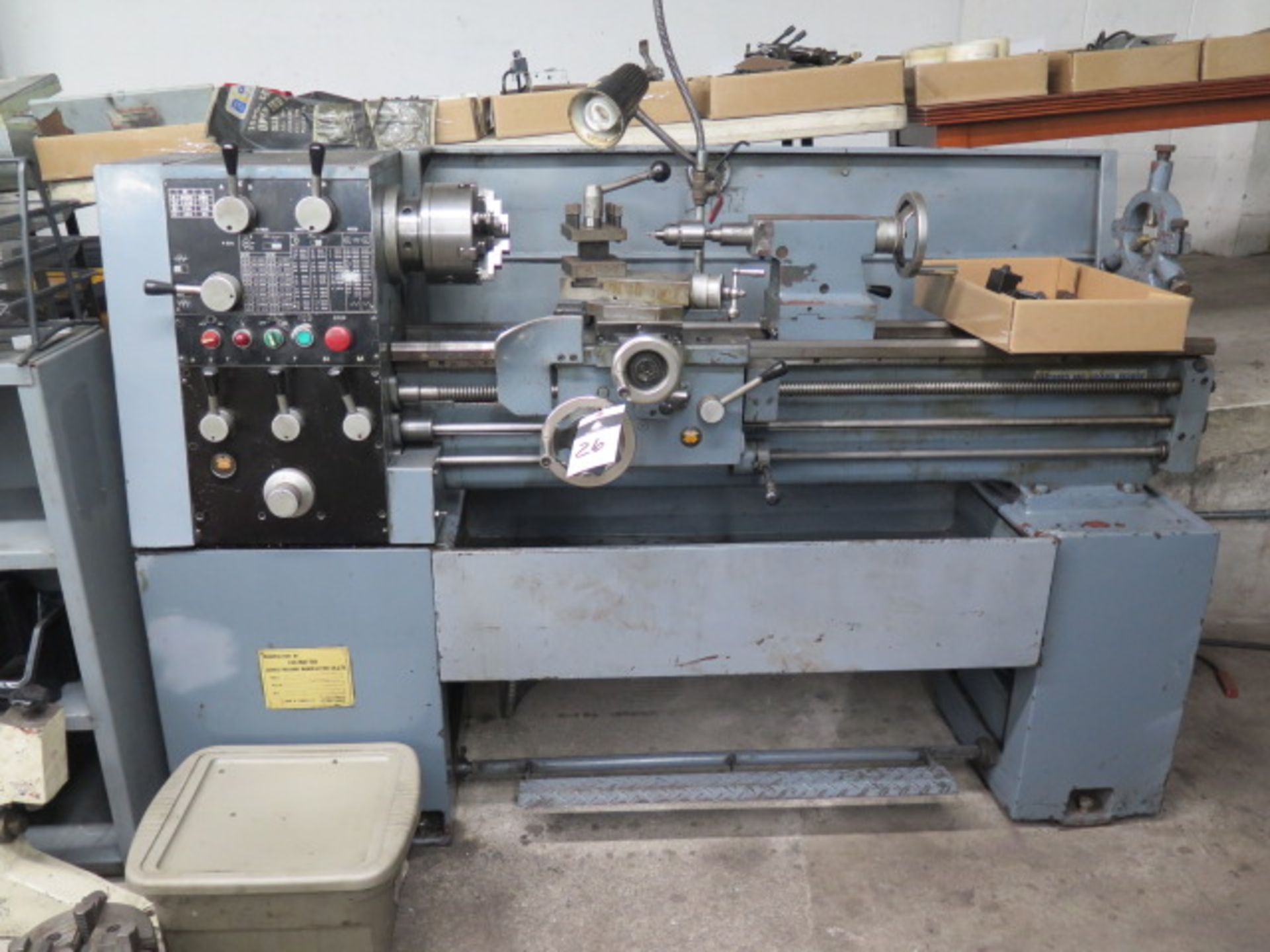 1996 Jashico FEL-1340G 13” x 40” Geared Head Gap Bed Lathe s/n 961232 w/ 65-2000 RPM, Inch/mm