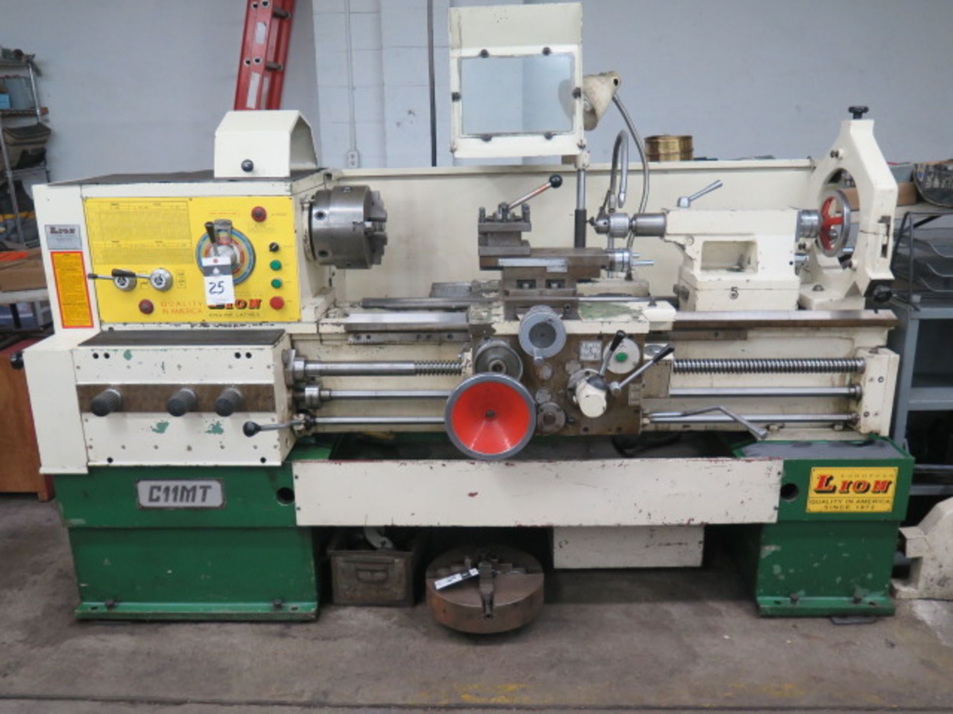 Lion C11MT 20” x 46” Geared Head Gap Bed Lathe s/n 17047 w/ 19-2400 RPM, Taper Attachment,