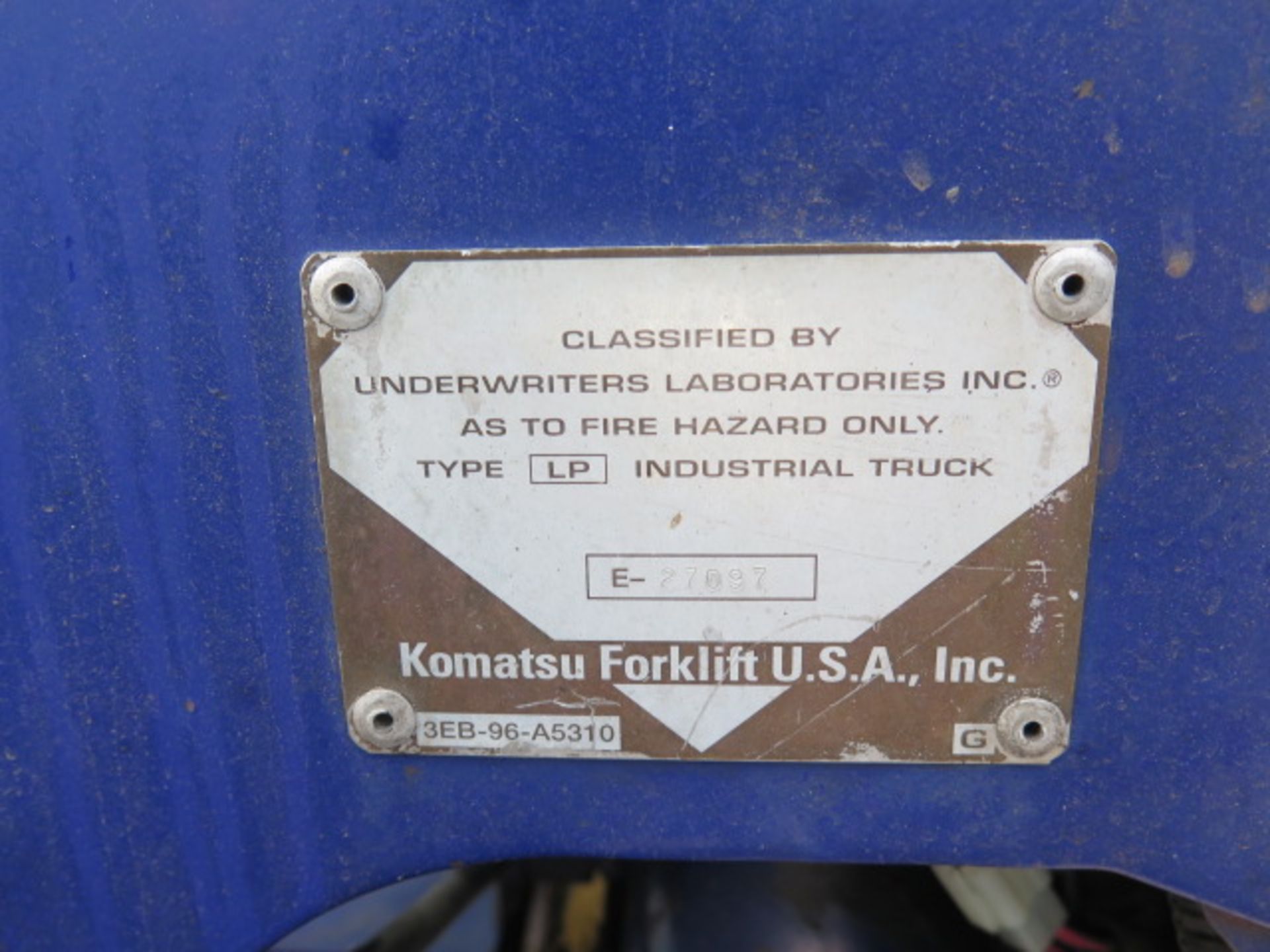 Komatsu 8000 Lb Cap LPG Forklift w/ 3-Stage Mast, Side Shift, Cushion Tires - Image 10 of 10