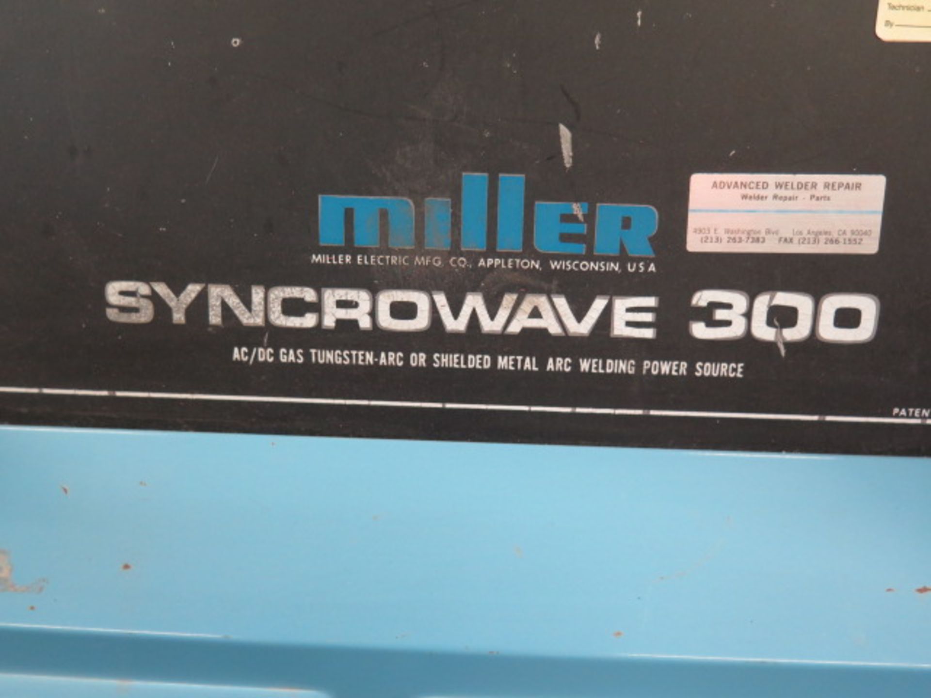 Miller Syncrowave 300 AC/DC Arc Welding Power Source s/n JB504226 - Image 7 of 7