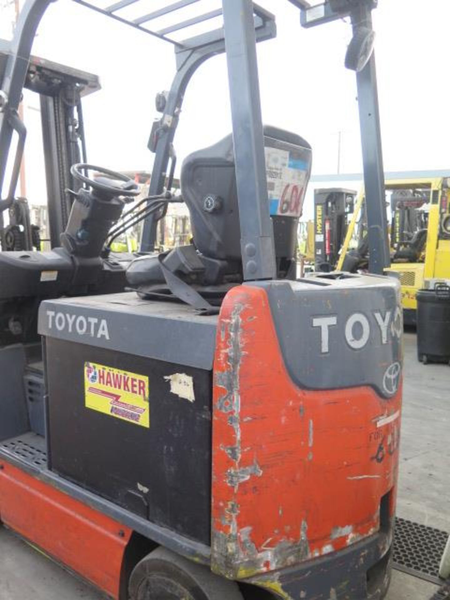 Toyota 8FBCU25 5000 Lb Cap Electric Forklift s/n 64087 w/ 3-Stage Mast, 198” Lift Height, Side - Image 3 of 12