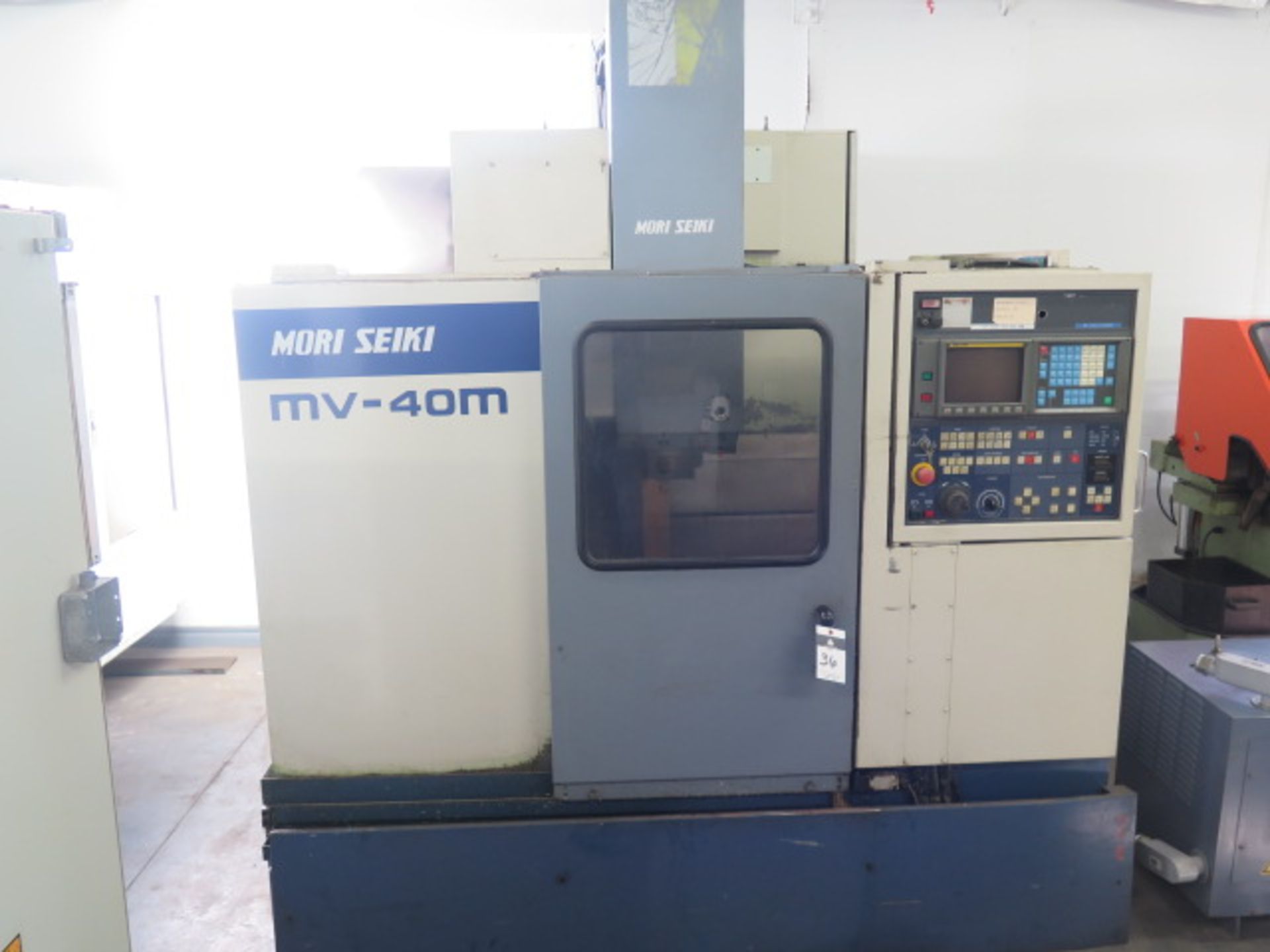 Mori Seiki MV-40M CNC Vertical Machining Center s/n 4880 w/ Fanuc MF-M7 Controls, 20-Station ATC,