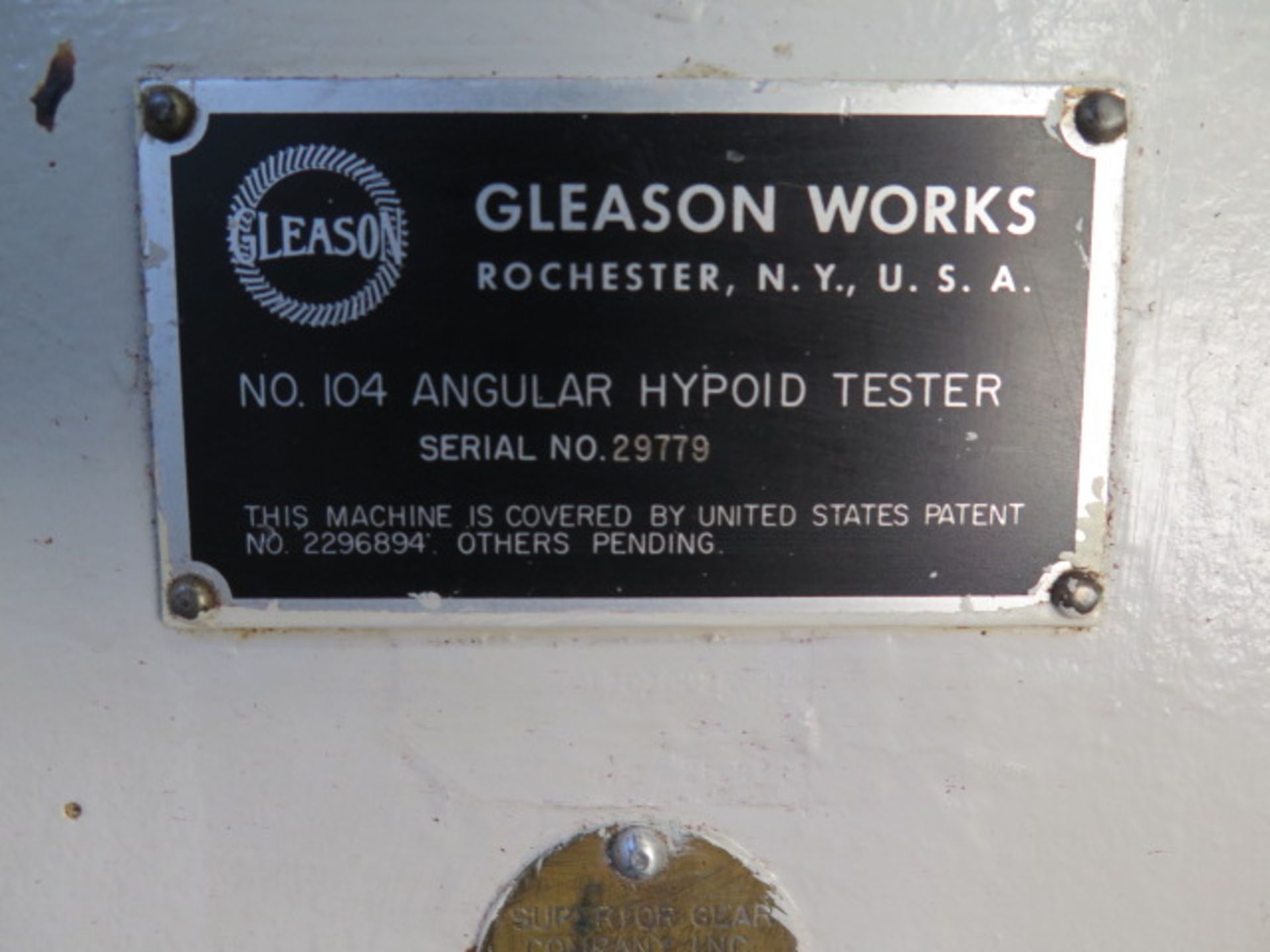 Gleason No. 104 Angular Hypoid Tester s/n 29779 - Image 7 of 7