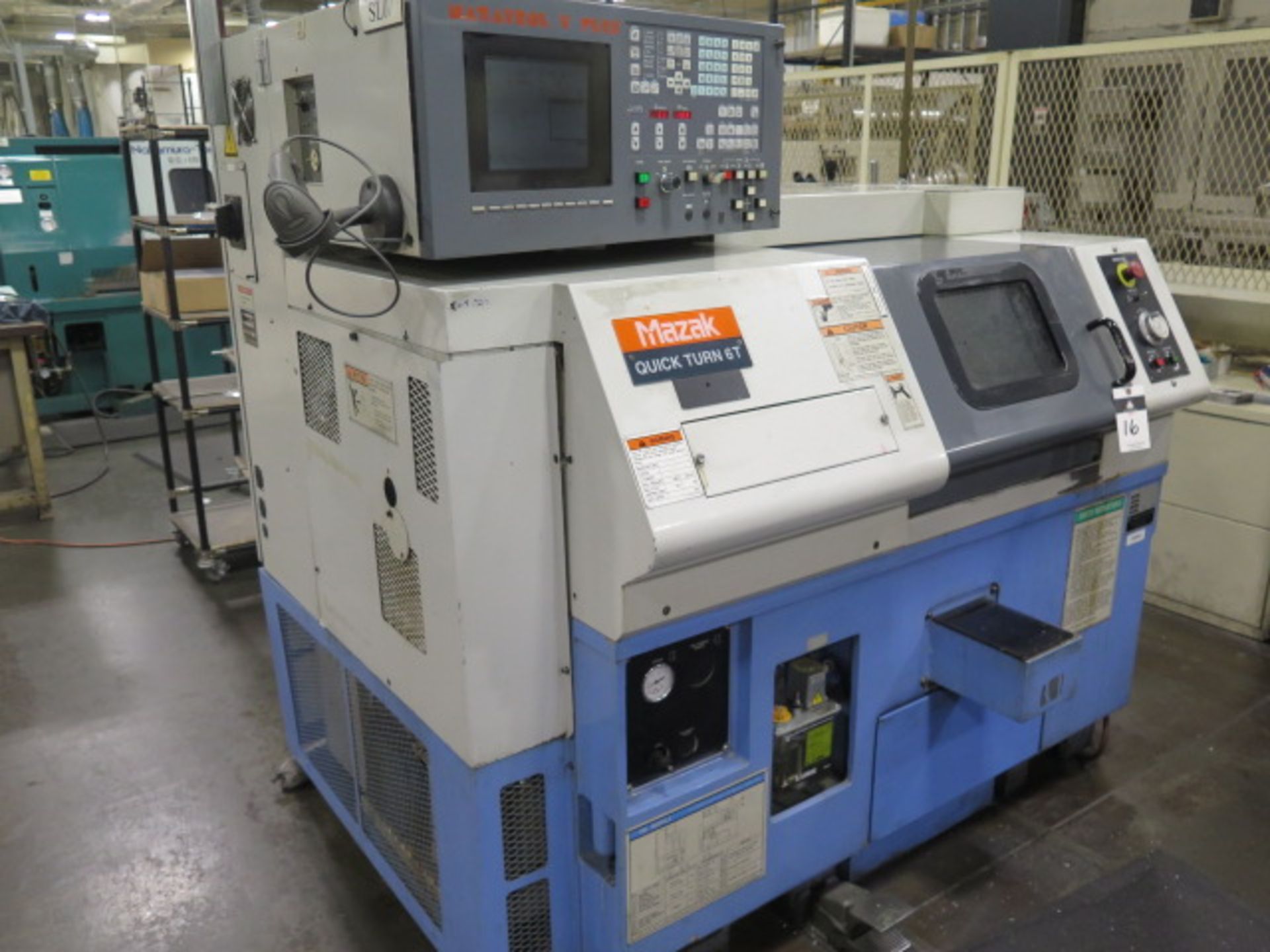 1997 Mazak Quick Turn 6T CNC Turning Center s/n 126692 w/ Mazatrol t-Plus Controls, Tool Presetter, - Image 3 of 15