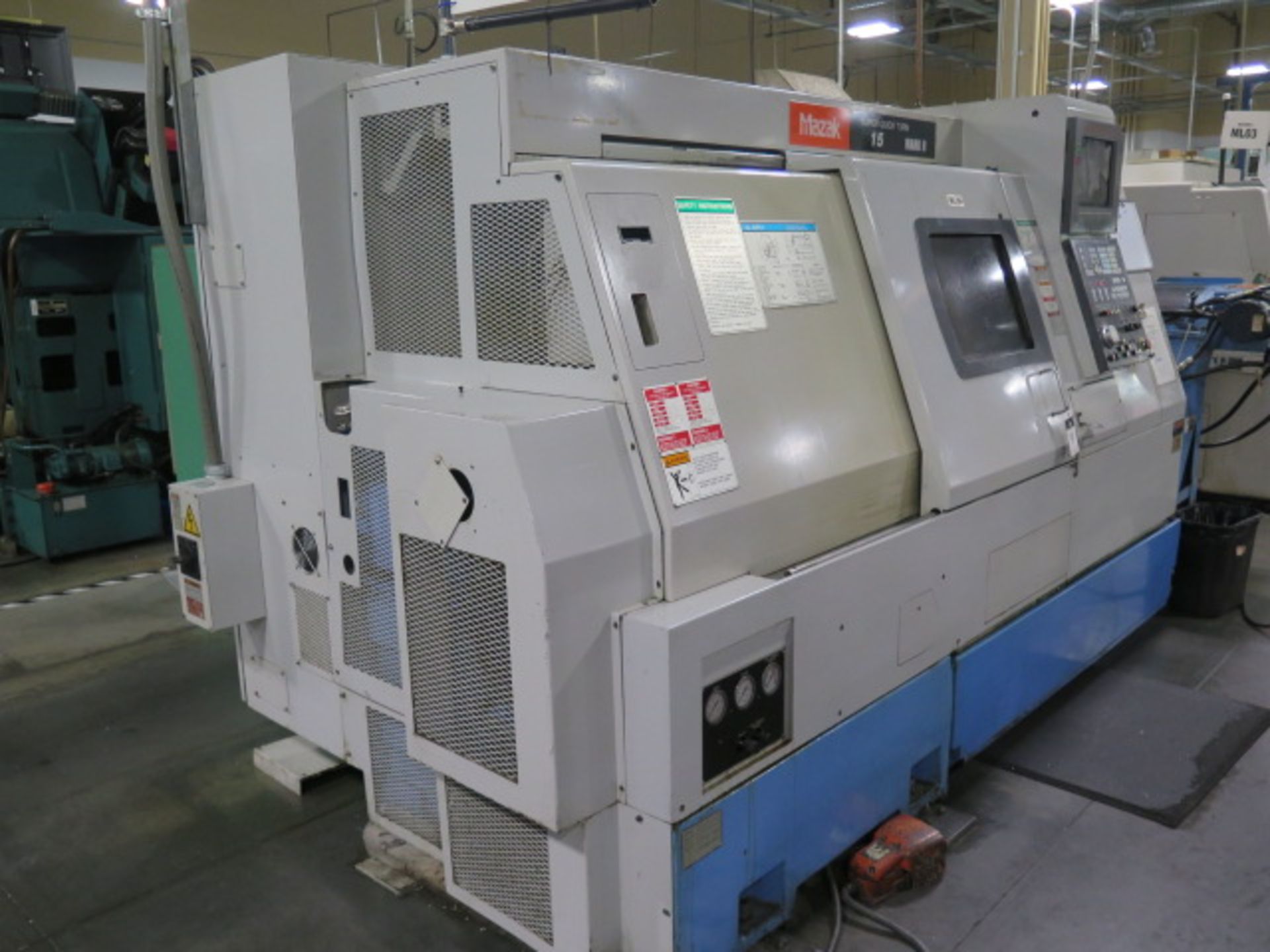 1997 Mazak SQT-15 MARK II CNC Turning Center s/n 126964 w/ Mazatrol T-Plus Controls, Tool Presetter - Image 3 of 16